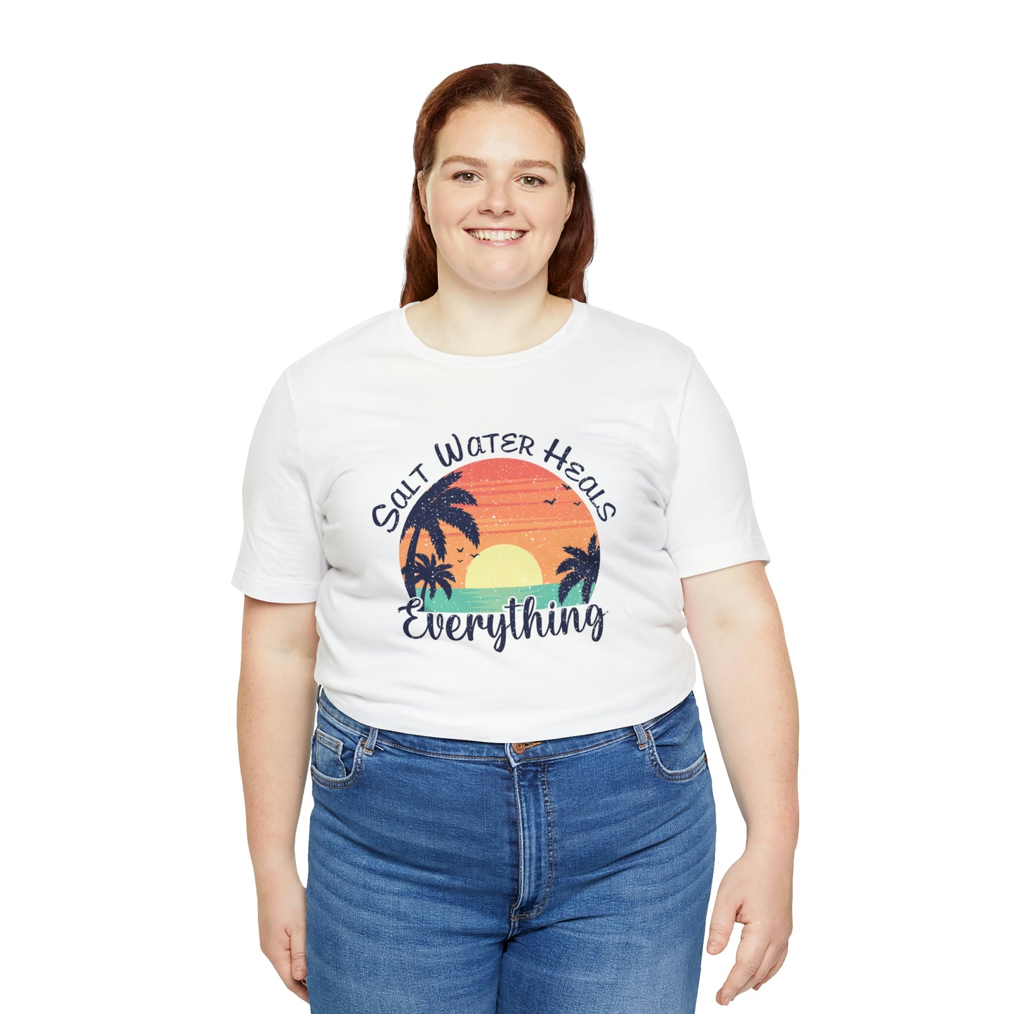 Saltwater Heals Everything Print Jersey Short Sleeve Tee
