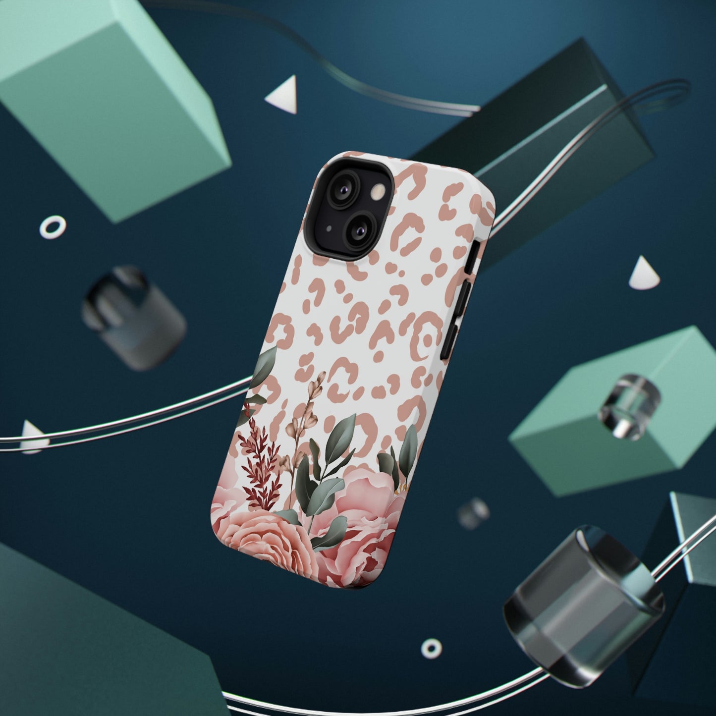 Rose Leopard Print Impact-Resistant Cases
