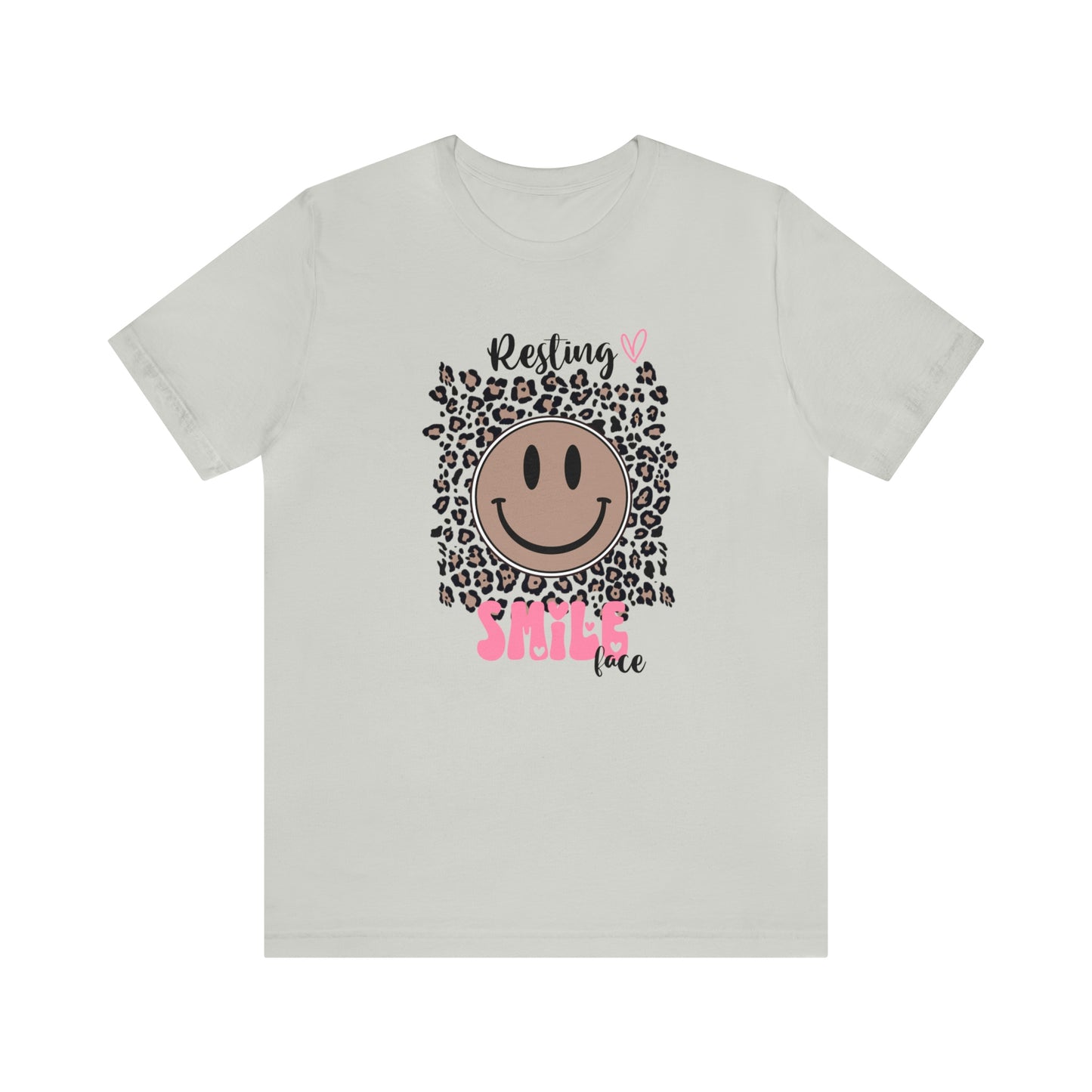 Resting Smile Face Print Jersey Short Sleeve Tee