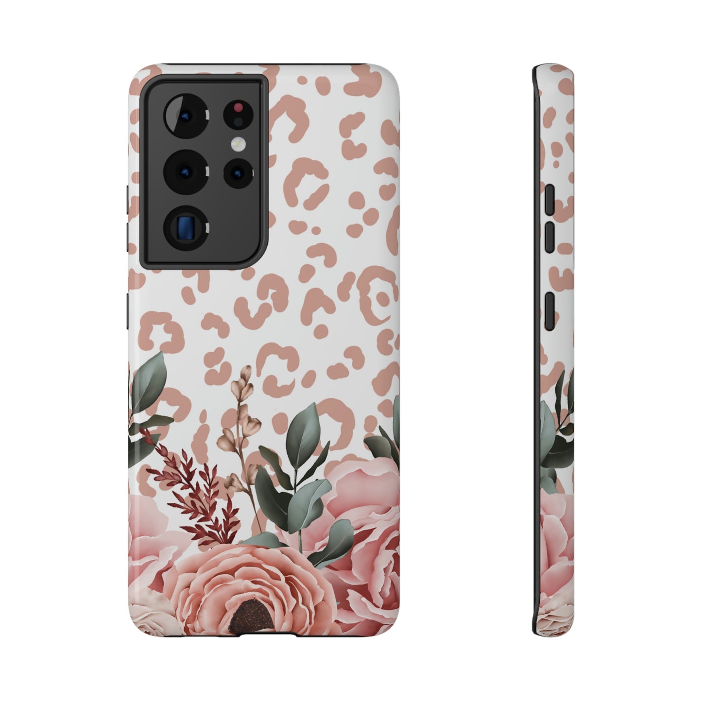 Rose Leopard Print Impact-Resistant Cases