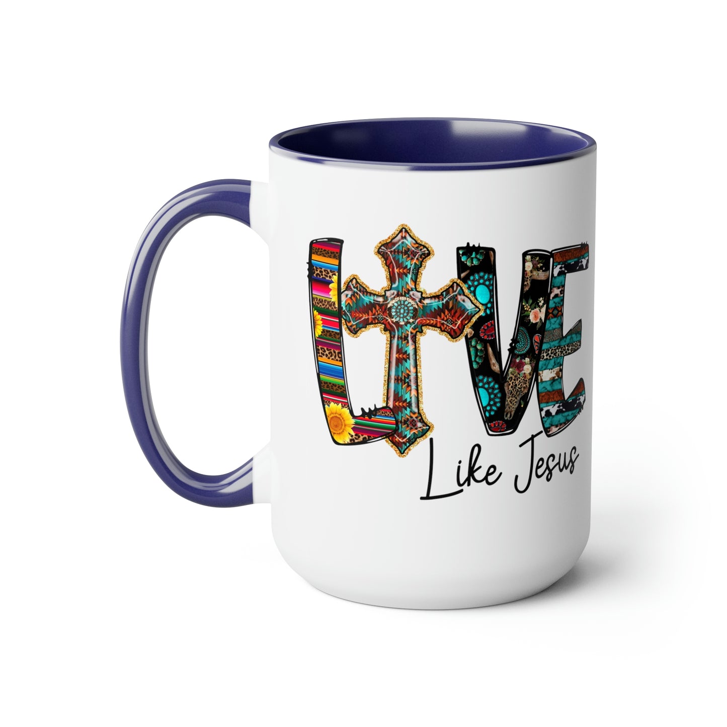 Live Like Jesus Two-Tone Coffee Mugs, 15oz