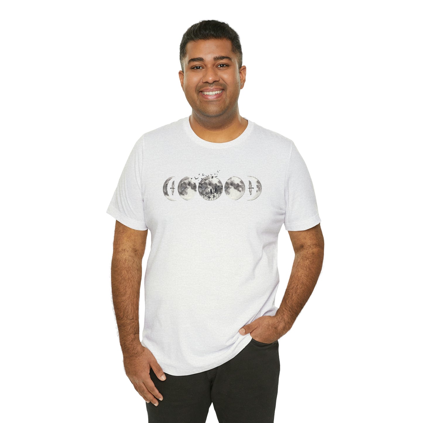 Moon Phases Print, Jersey Short Sleeve Tee