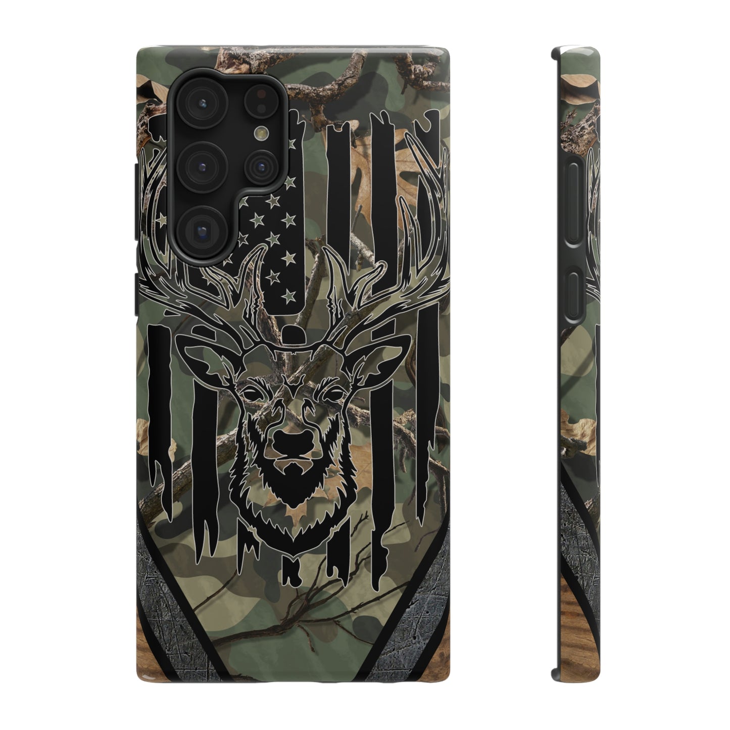 American Flag Deer Print Impact-Resistant Cases