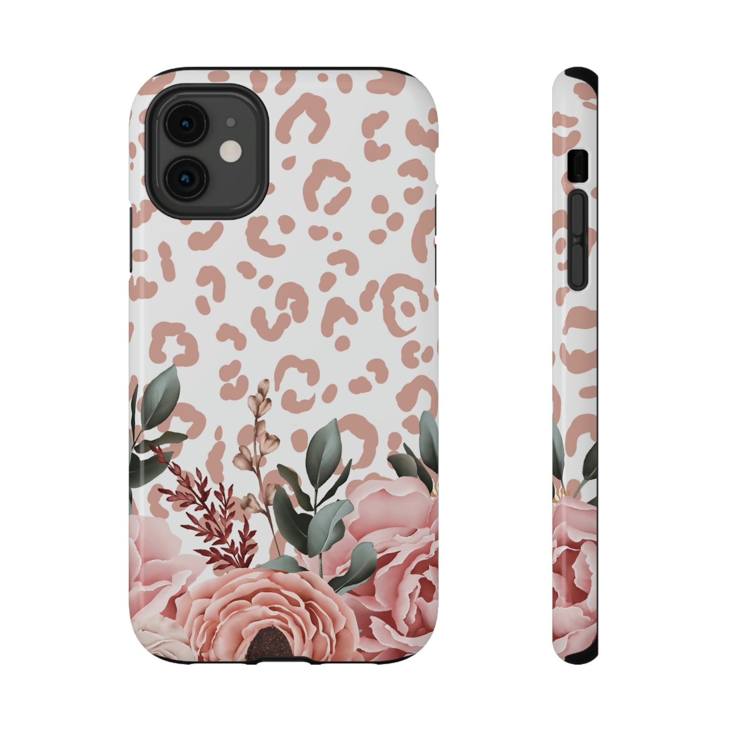 Rose Leopard Print Impact-Resistant Cases