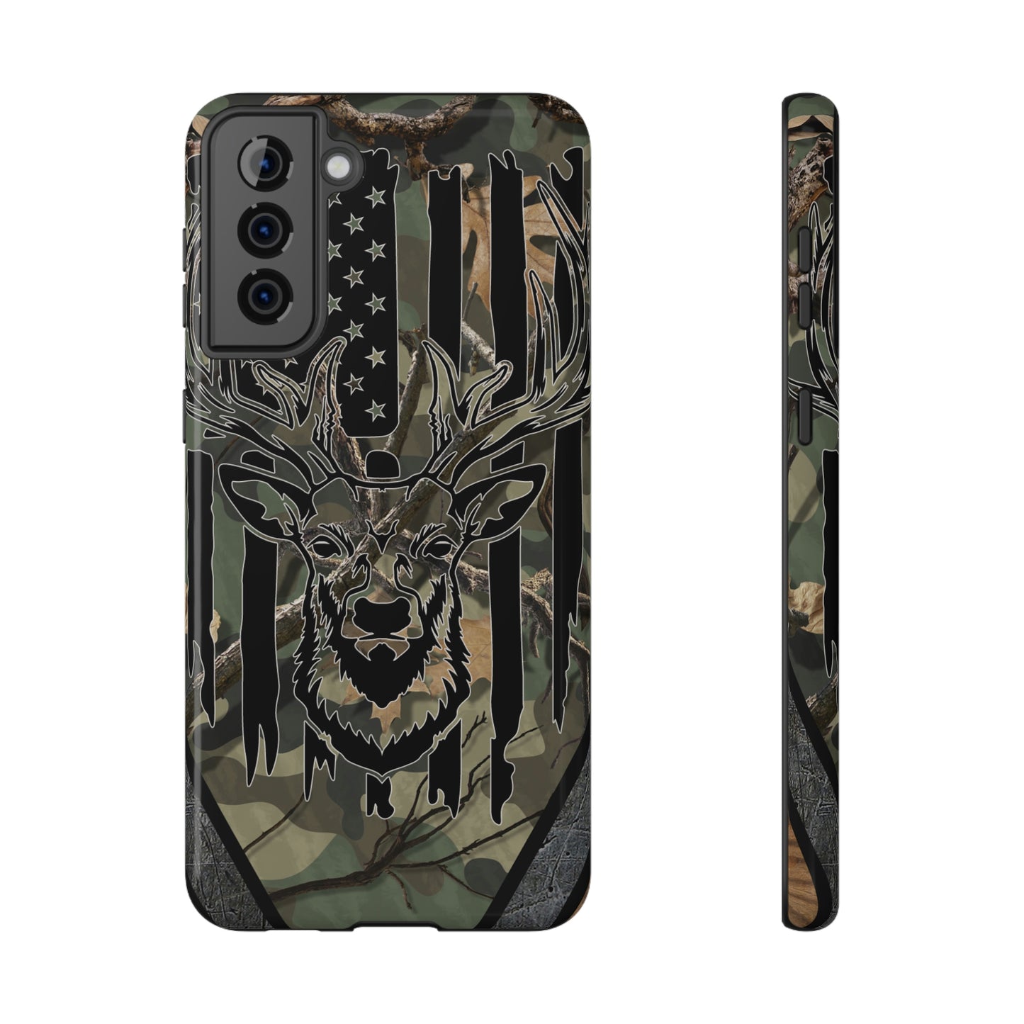 American Flag Deer Print Impact-Resistant Cases