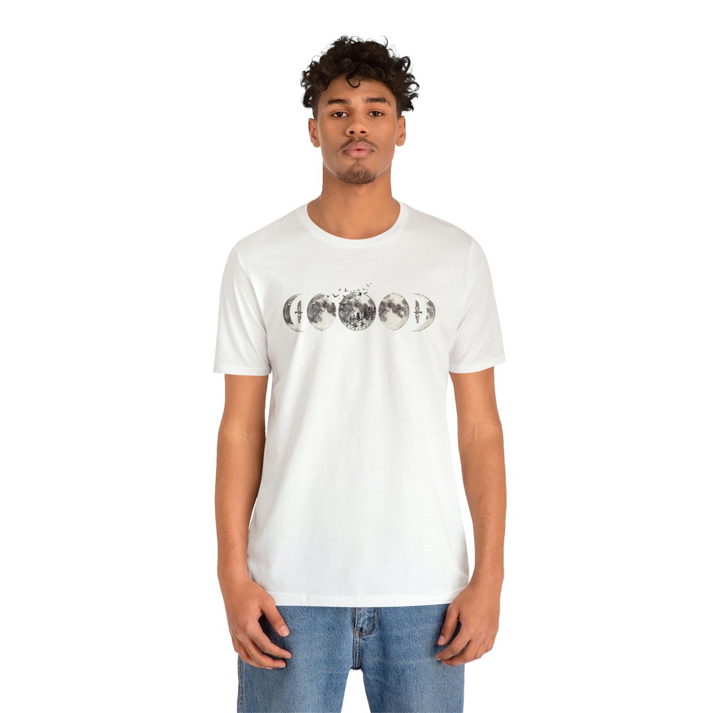 Moon Phases Print, Jersey Short Sleeve Tee