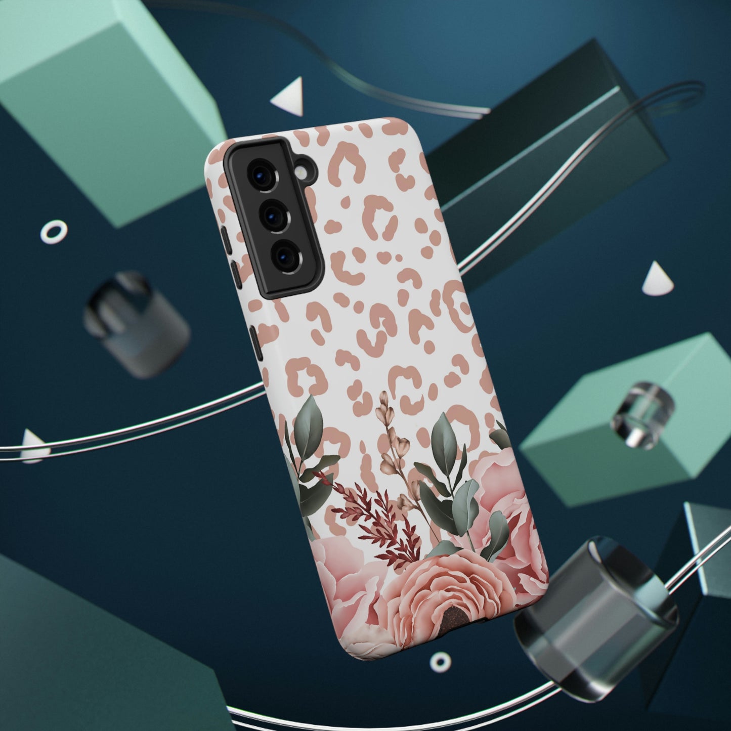Rose Leopard Print Impact-Resistant Cases