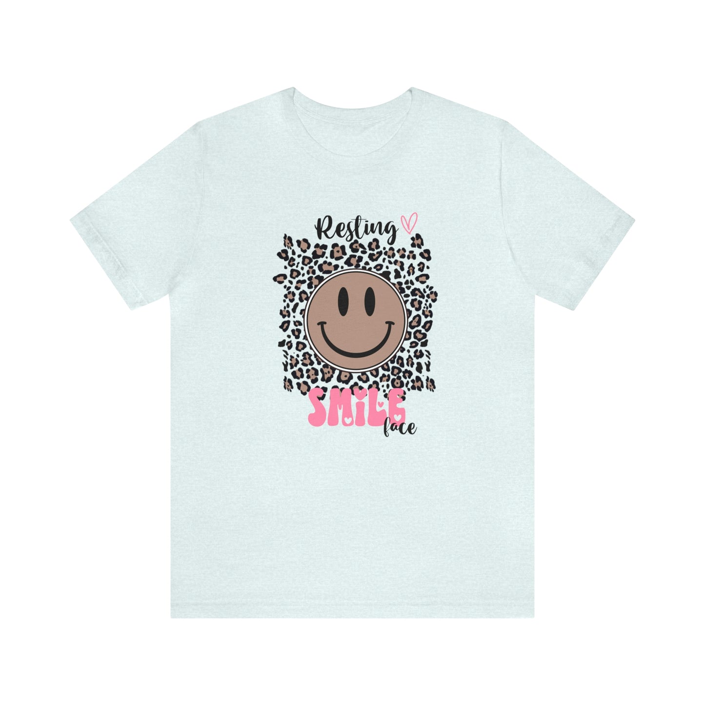 Resting Smile Face Print Jersey Short Sleeve Tee