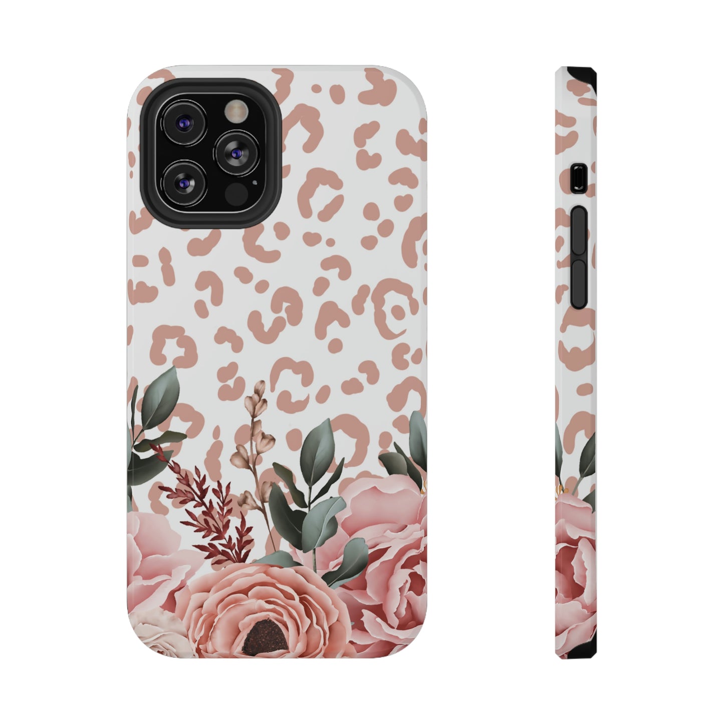 Rose Leopard Print Impact-Resistant Cases