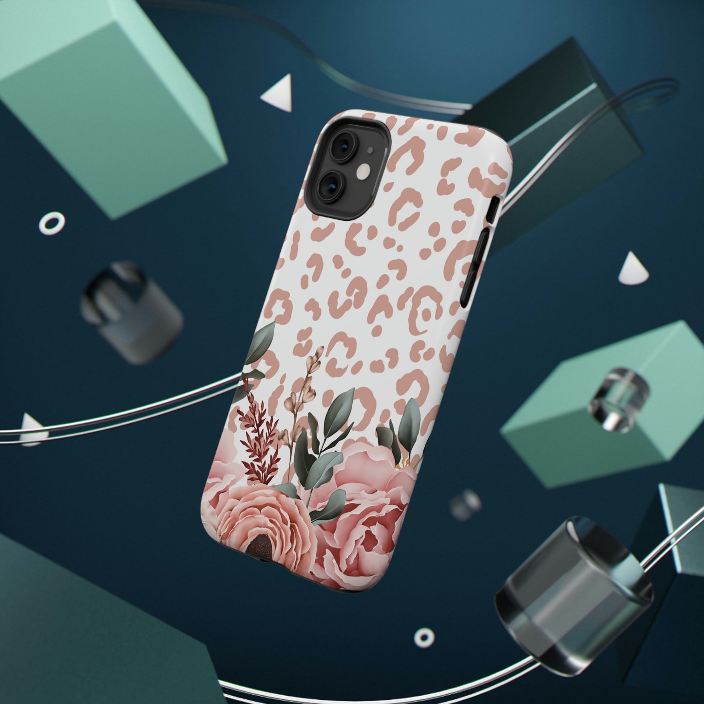 Rose Leopard Print Impact-Resistant Cases