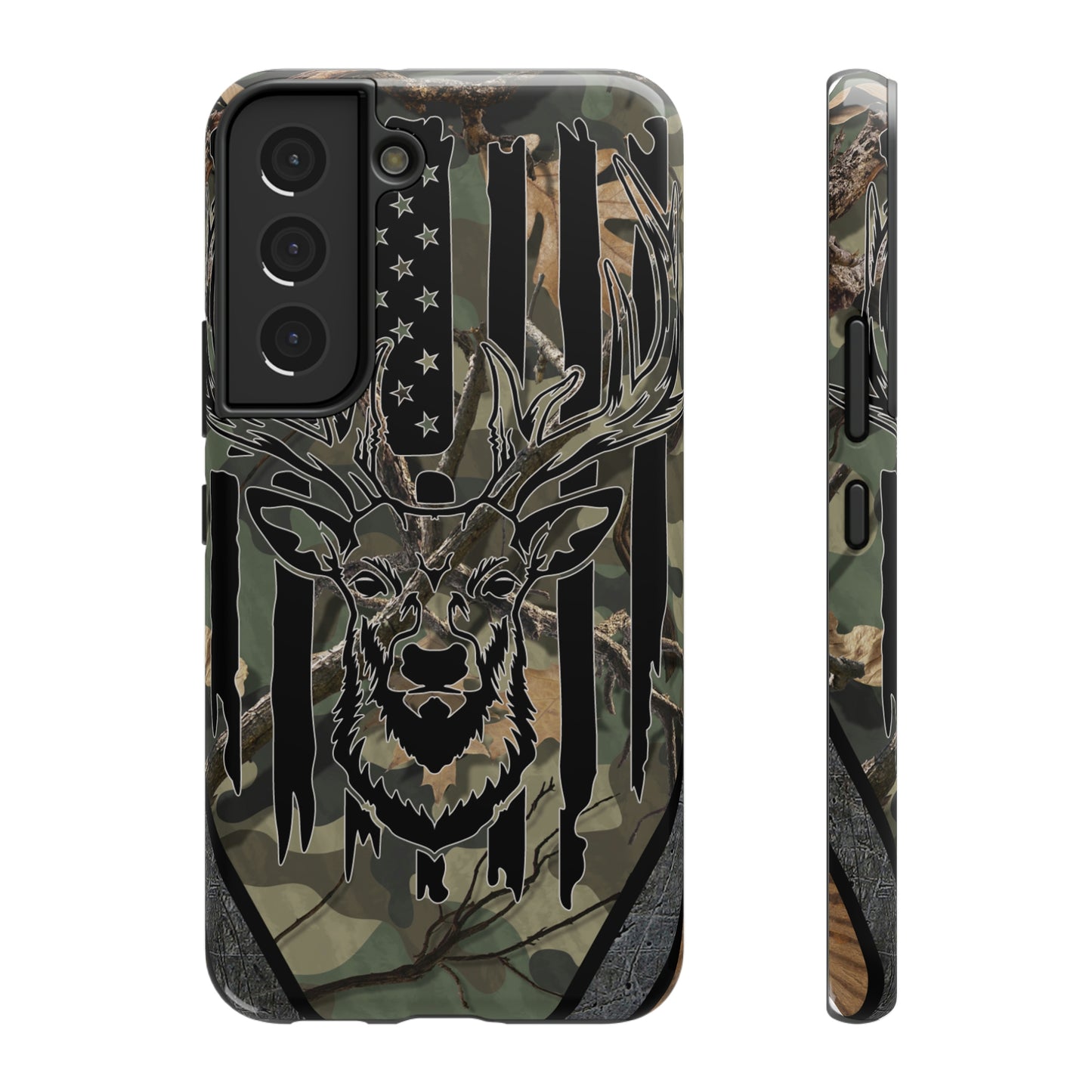 American Flag Deer Print Impact-Resistant Cases