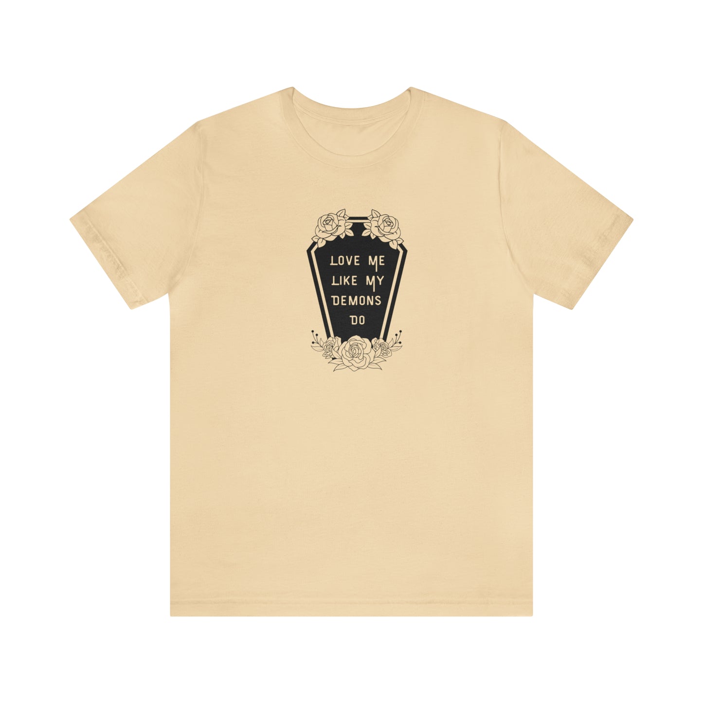 Love Me Like My Demons Do Print Jersey Short Sleeve Tee