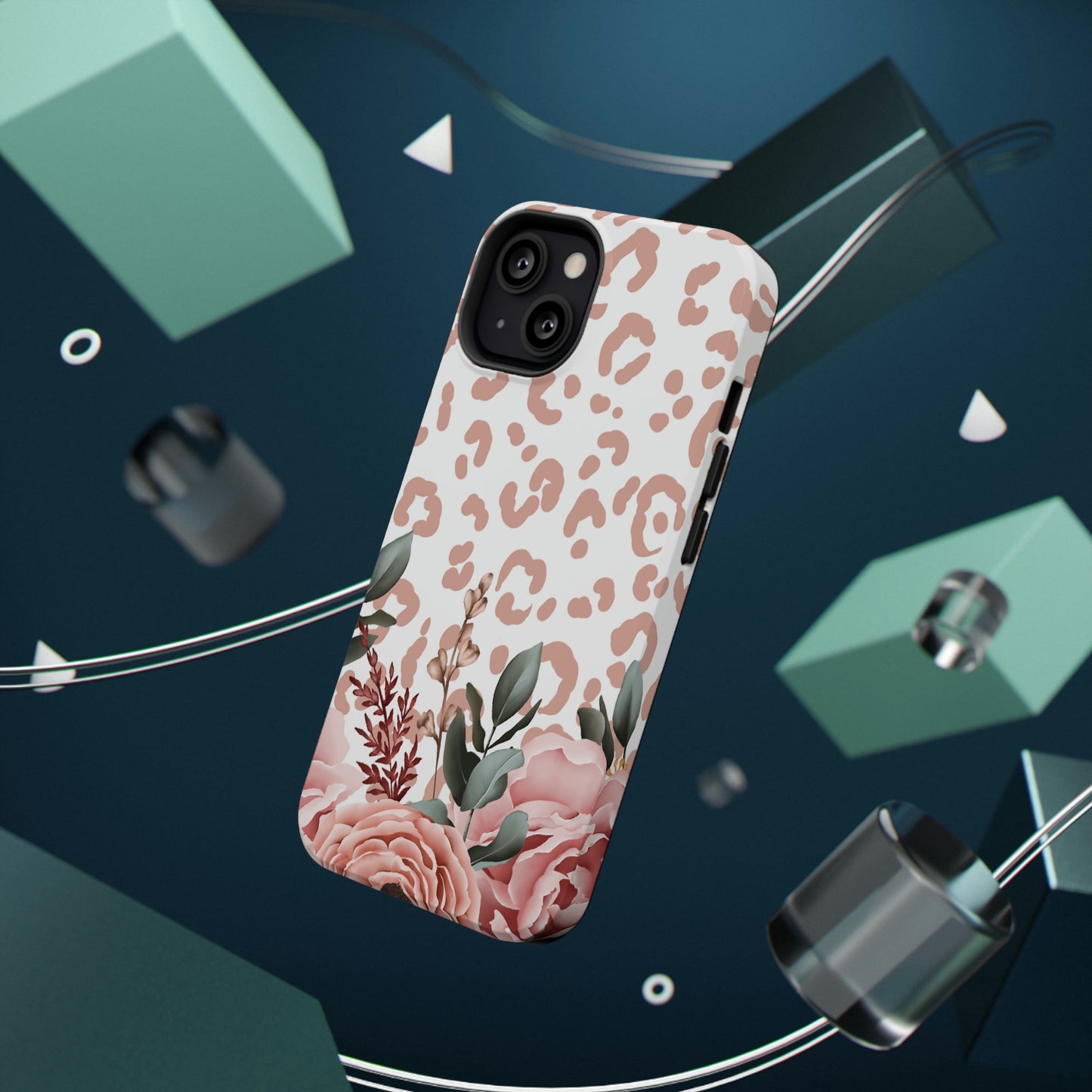 Rose Leopard Print Impact-Resistant Cases