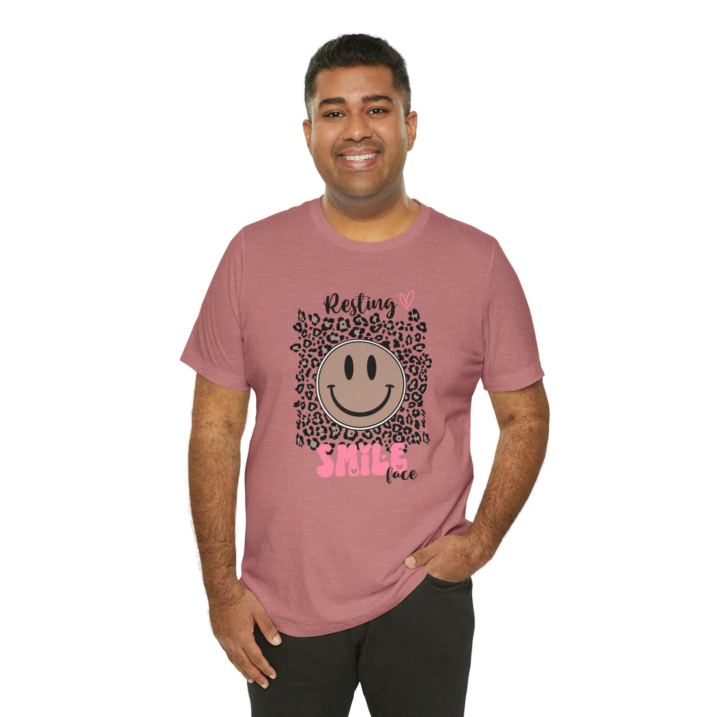 Resting Smile Face Print Jersey Short Sleeve Tee