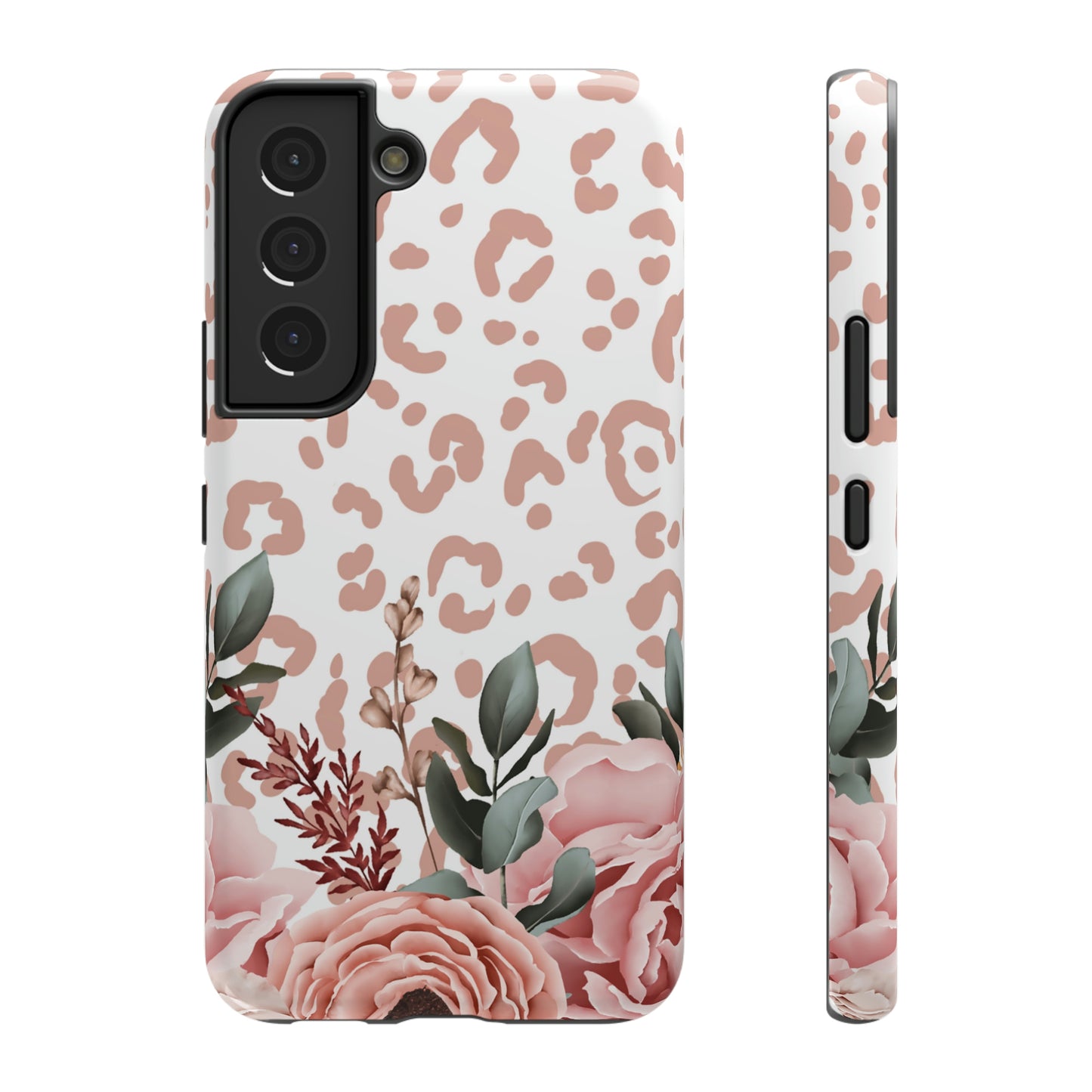 Rose Leopard Print Impact-Resistant Cases