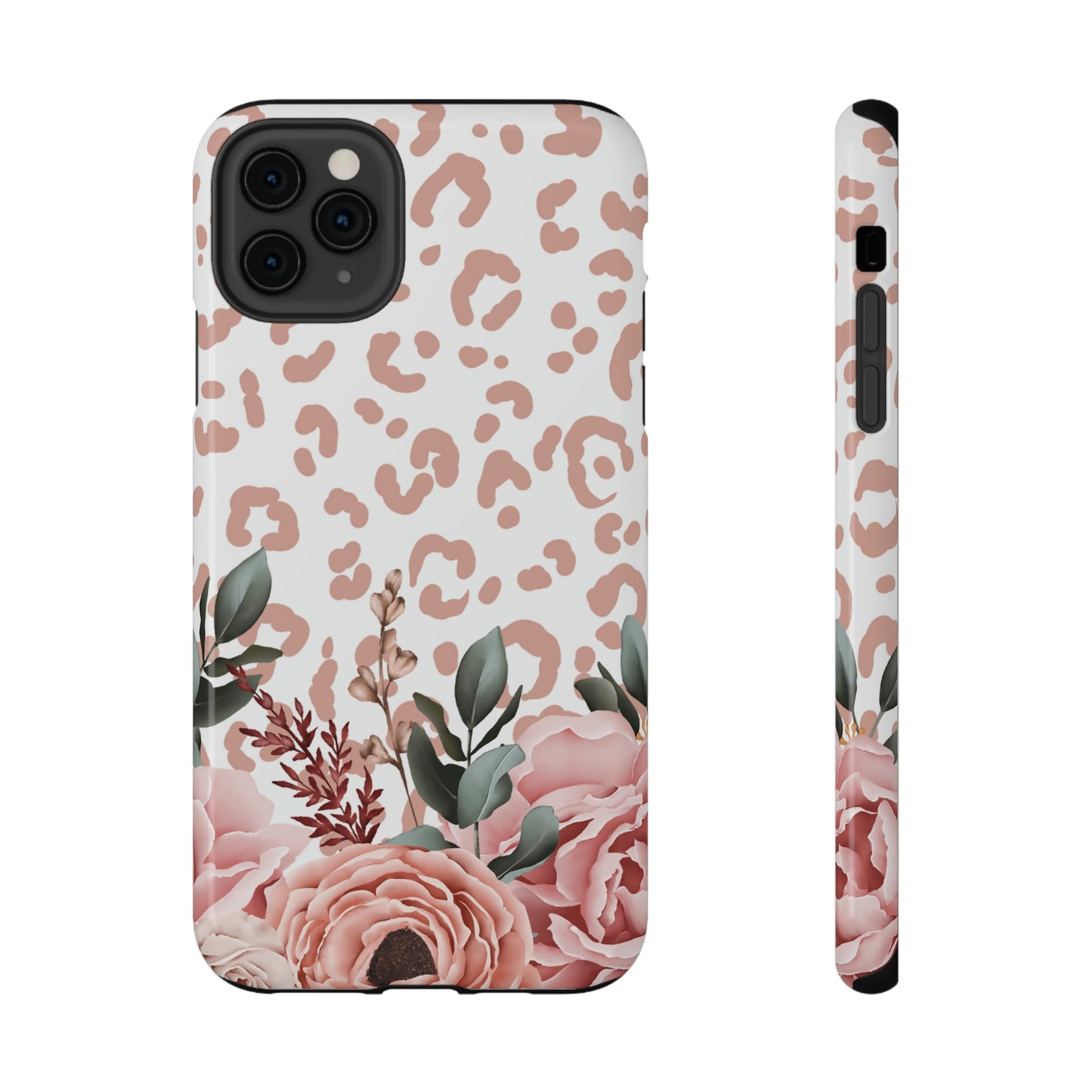 Rose Leopard Print Impact-Resistant Cases