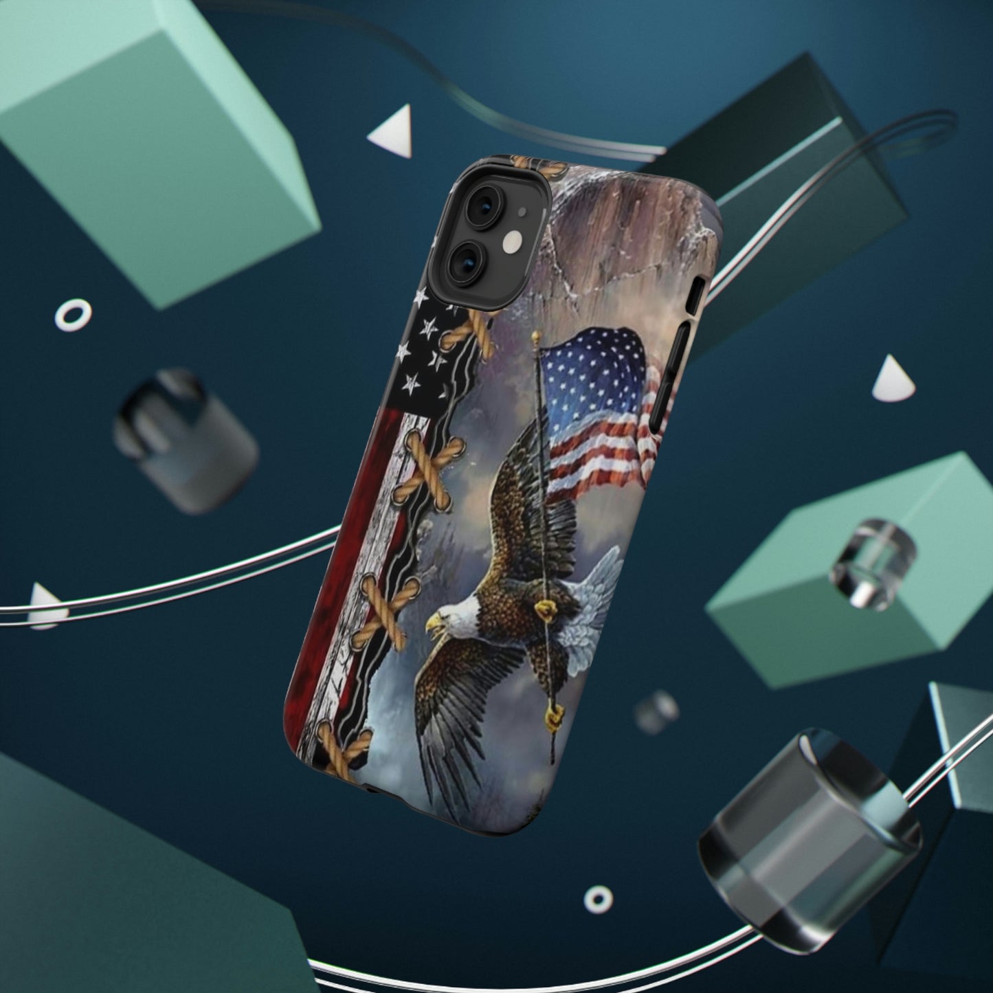 American Flag Eagle Print Impact-Resistant Cases