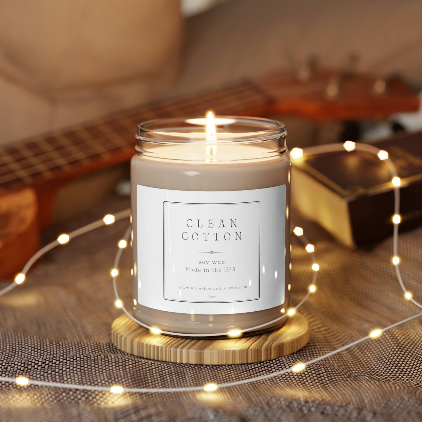 Clean Cotton, Scented Soy Candle, 9oz