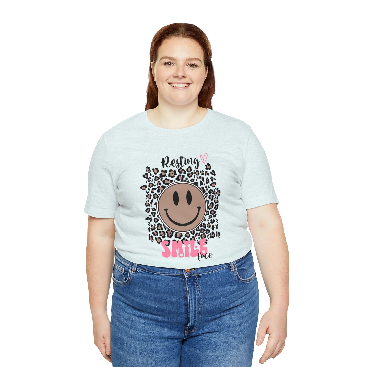Resting Smile Face Print Jersey Short Sleeve Tee