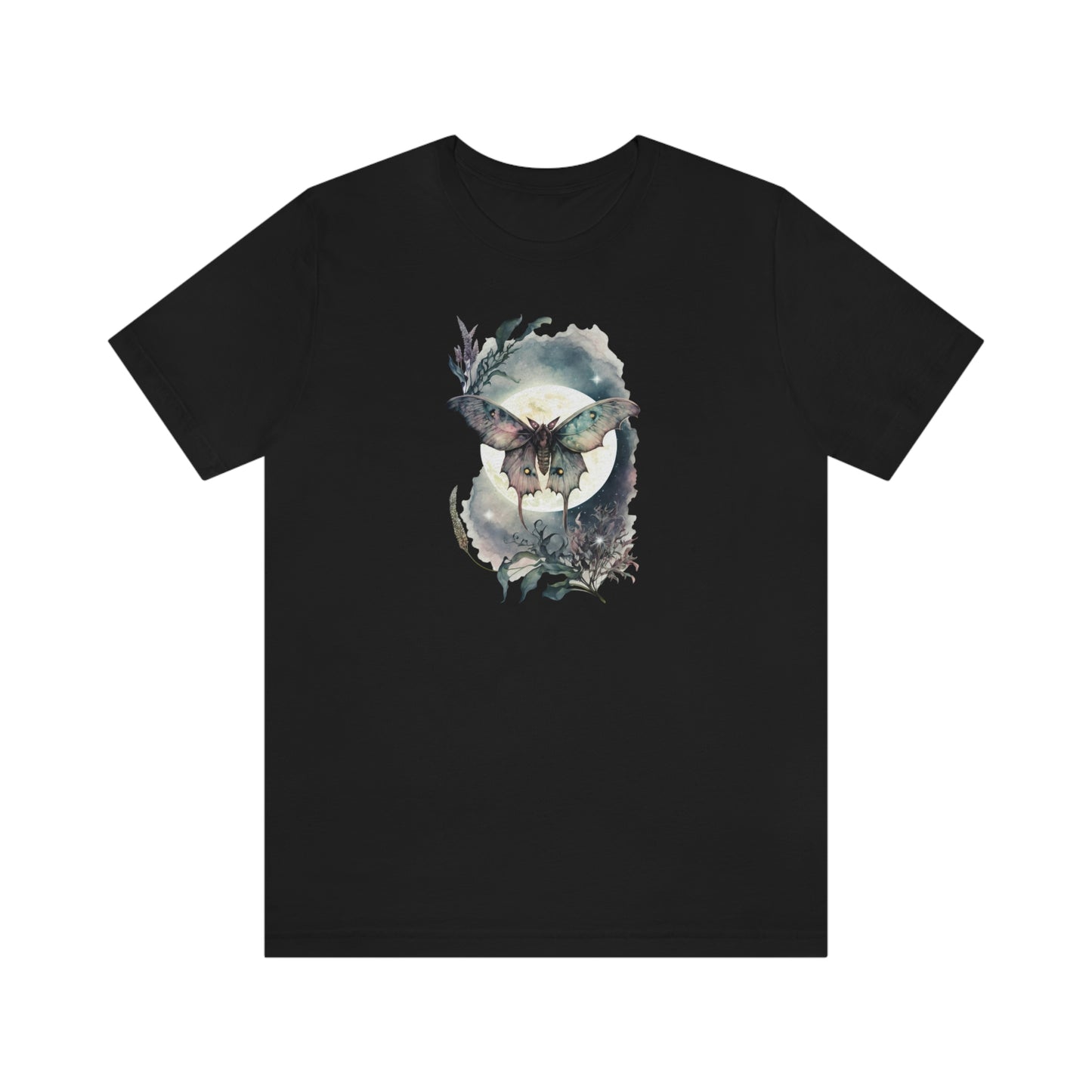 Moth Moonlight Print, Jersey Short Sleeve Tee