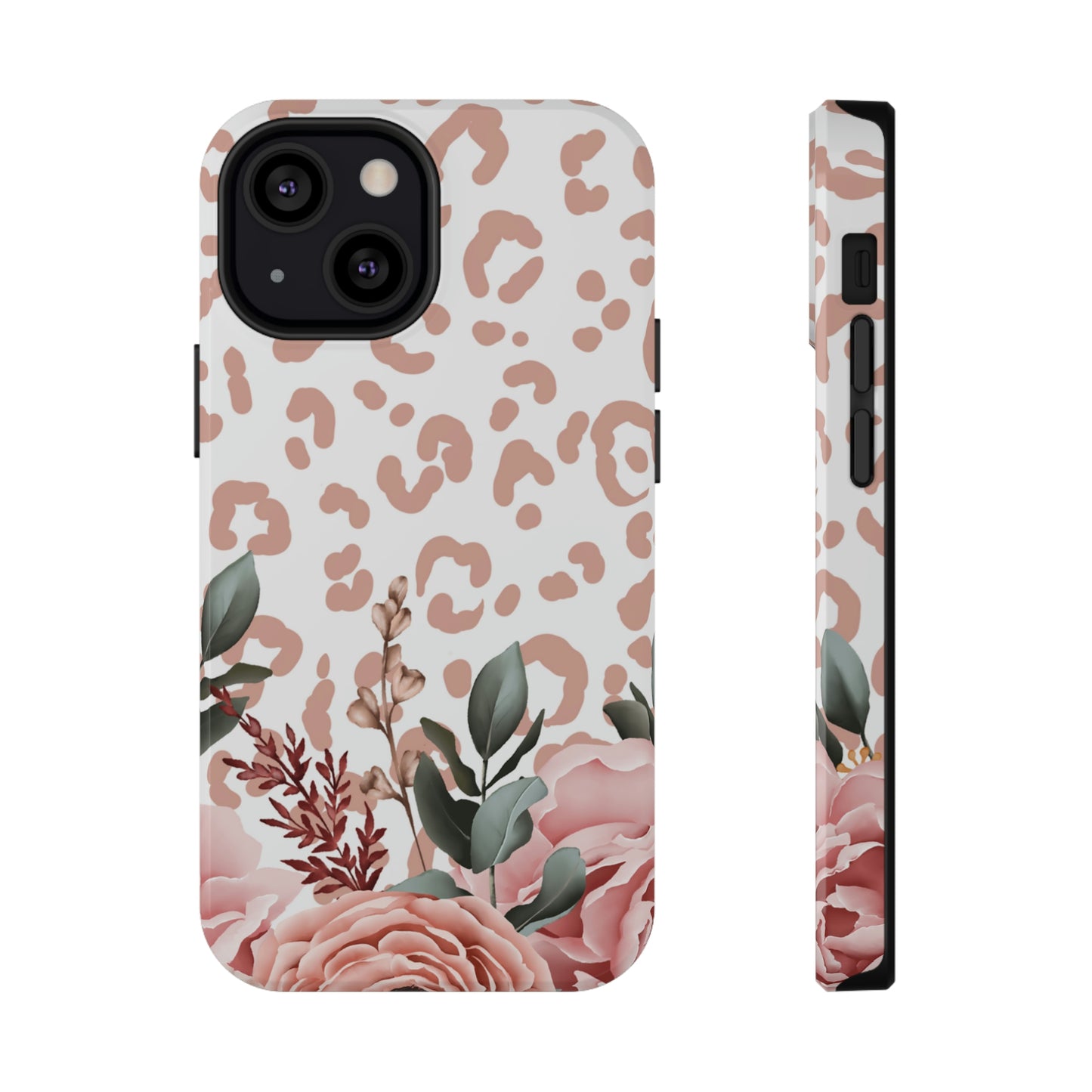 Rose Leopard Print Impact-Resistant Cases