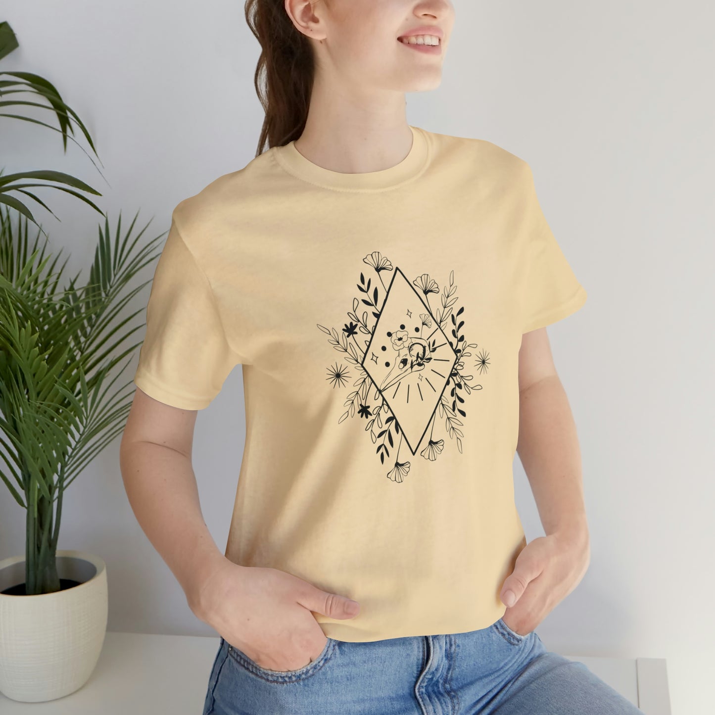 Bird Skull Print Jersey Short Sleeve Tee