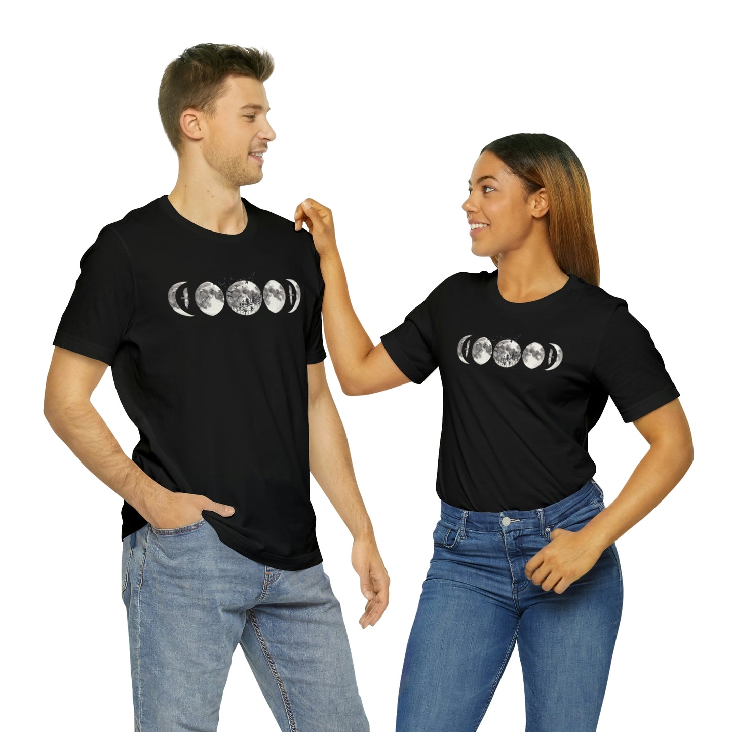 Moon Phases Print, Jersey Short Sleeve Tee