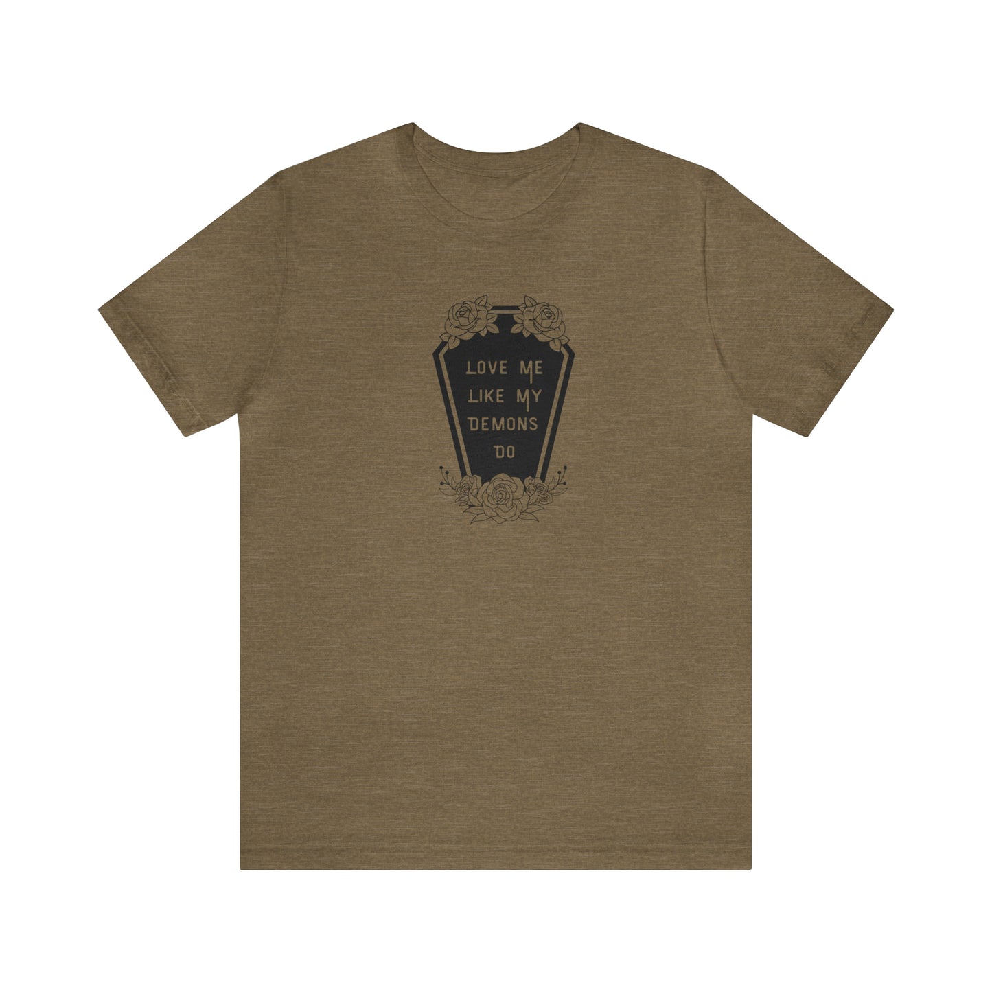 Love Me Like My Demons Do Print Jersey Short Sleeve Tee