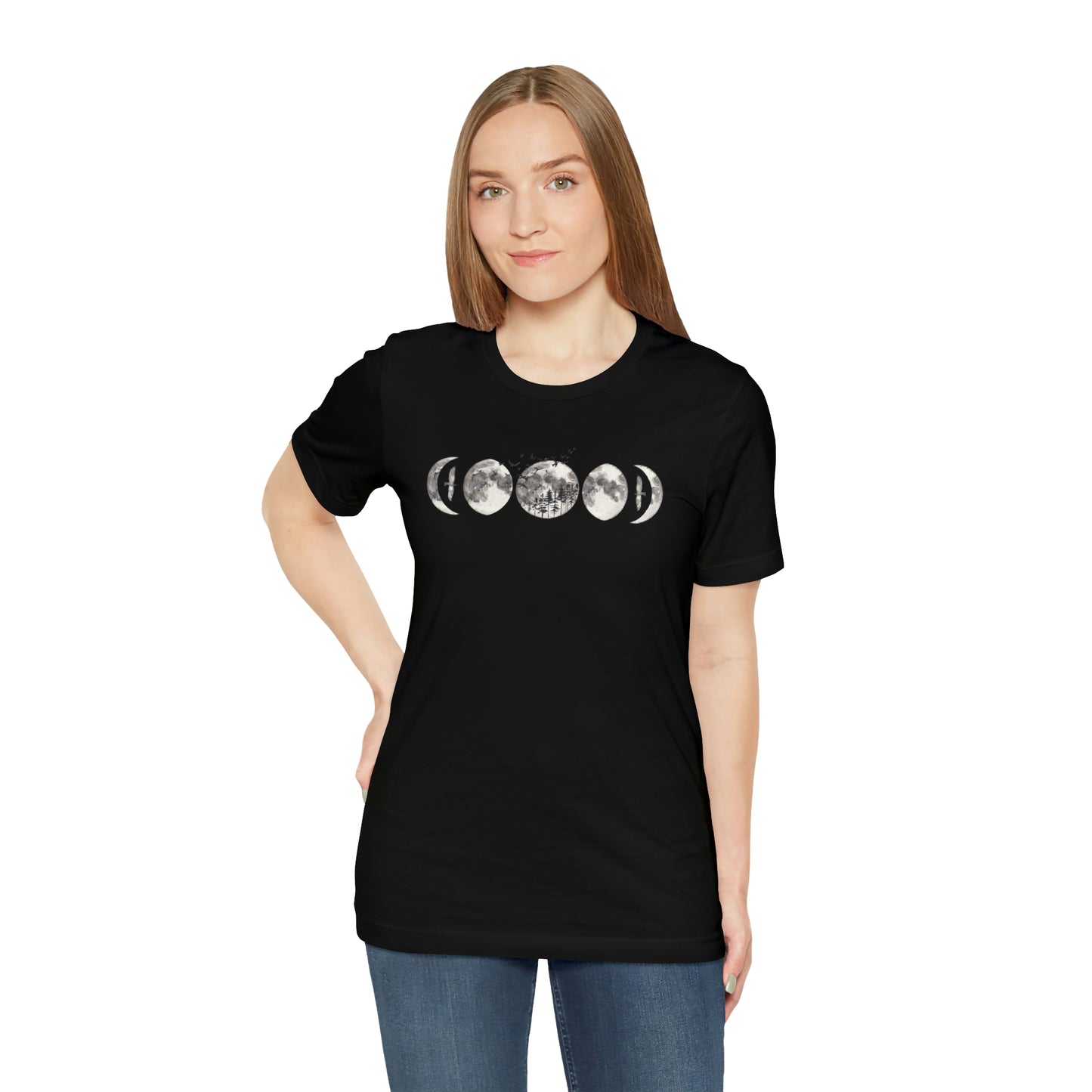 Moon Phases Print, Jersey Short Sleeve Tee