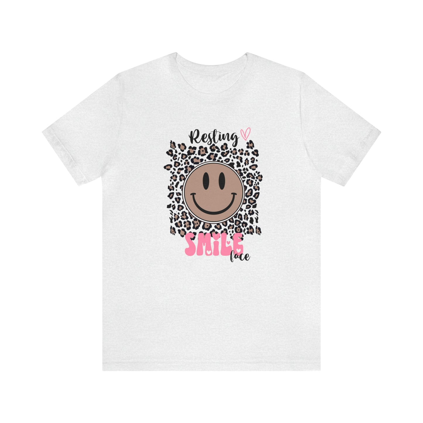 Resting Smile Face Print Jersey Short Sleeve Tee