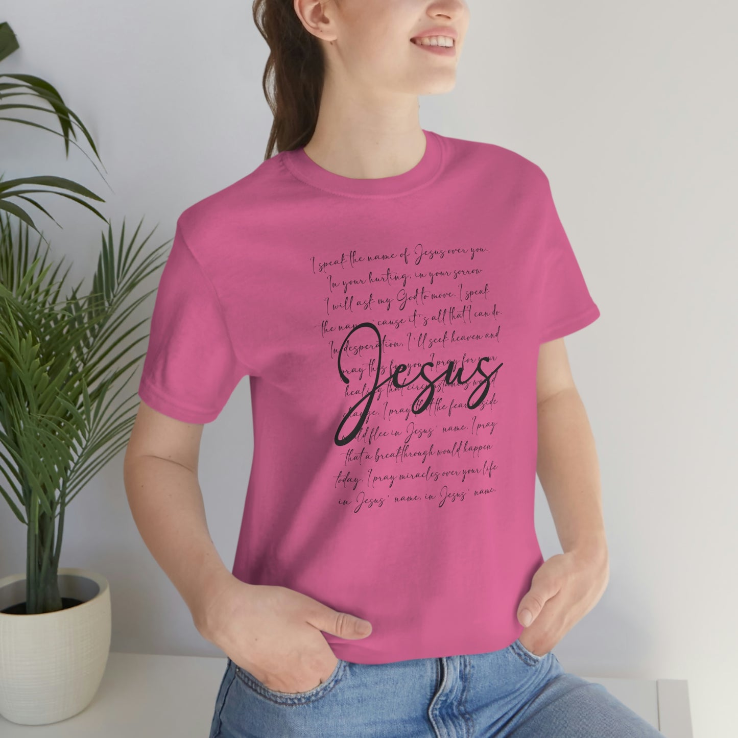 Speak The Word Of Jesus Print Jersey Short Sleeve Tee