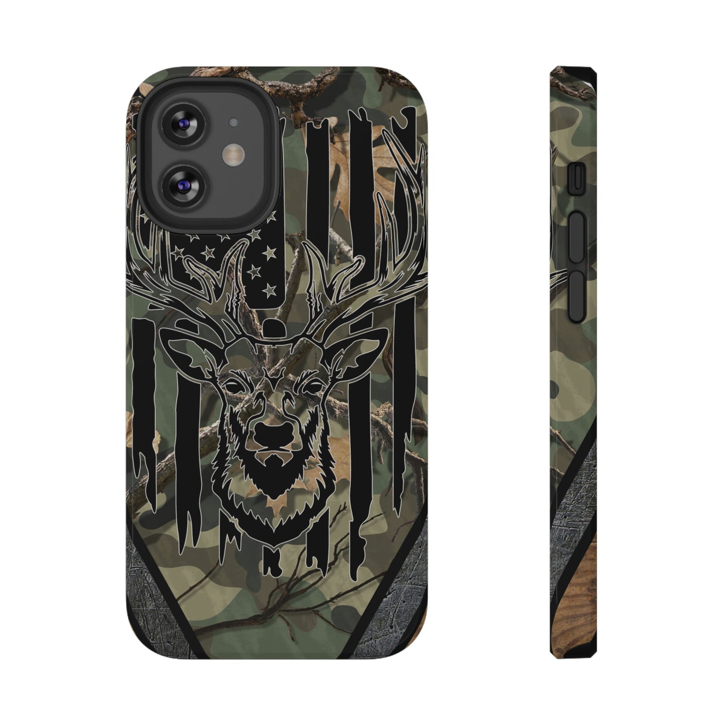 American Flag Deer Print Impact-Resistant Cases