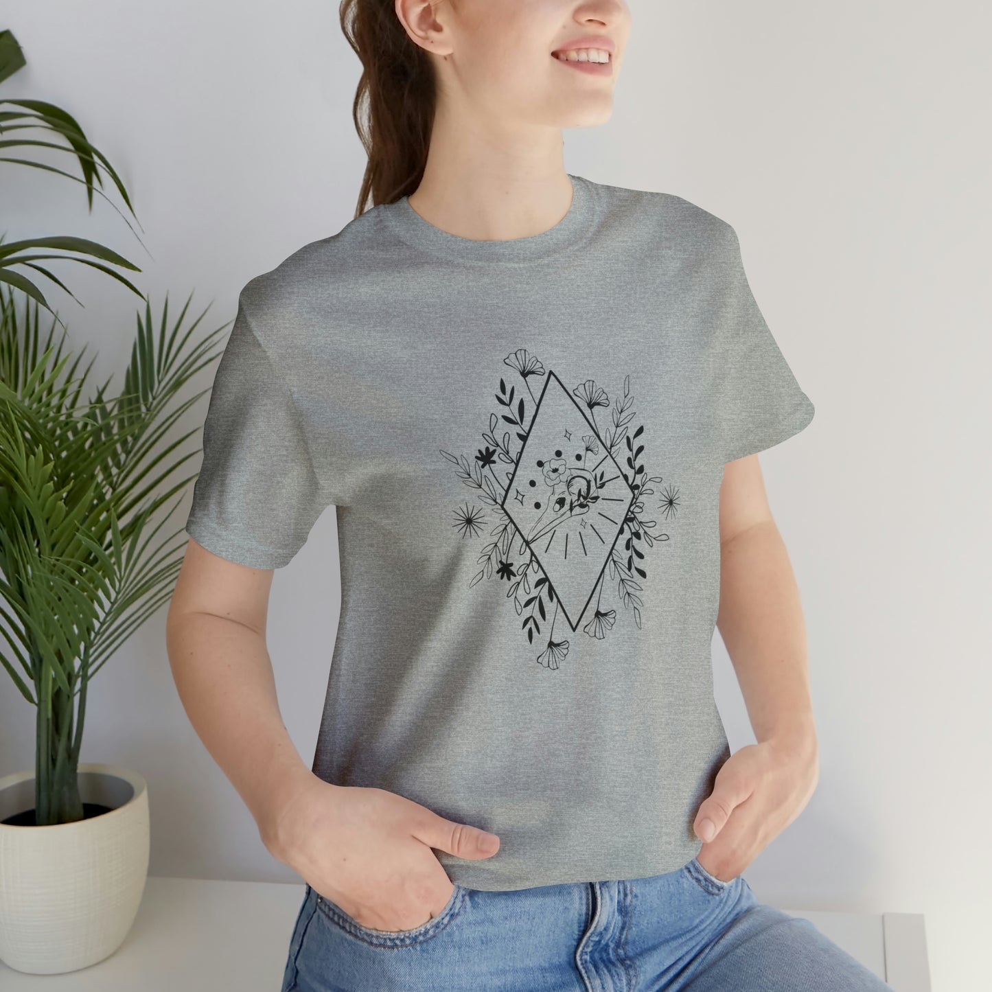 Bird Skull Print Jersey Short Sleeve Tee