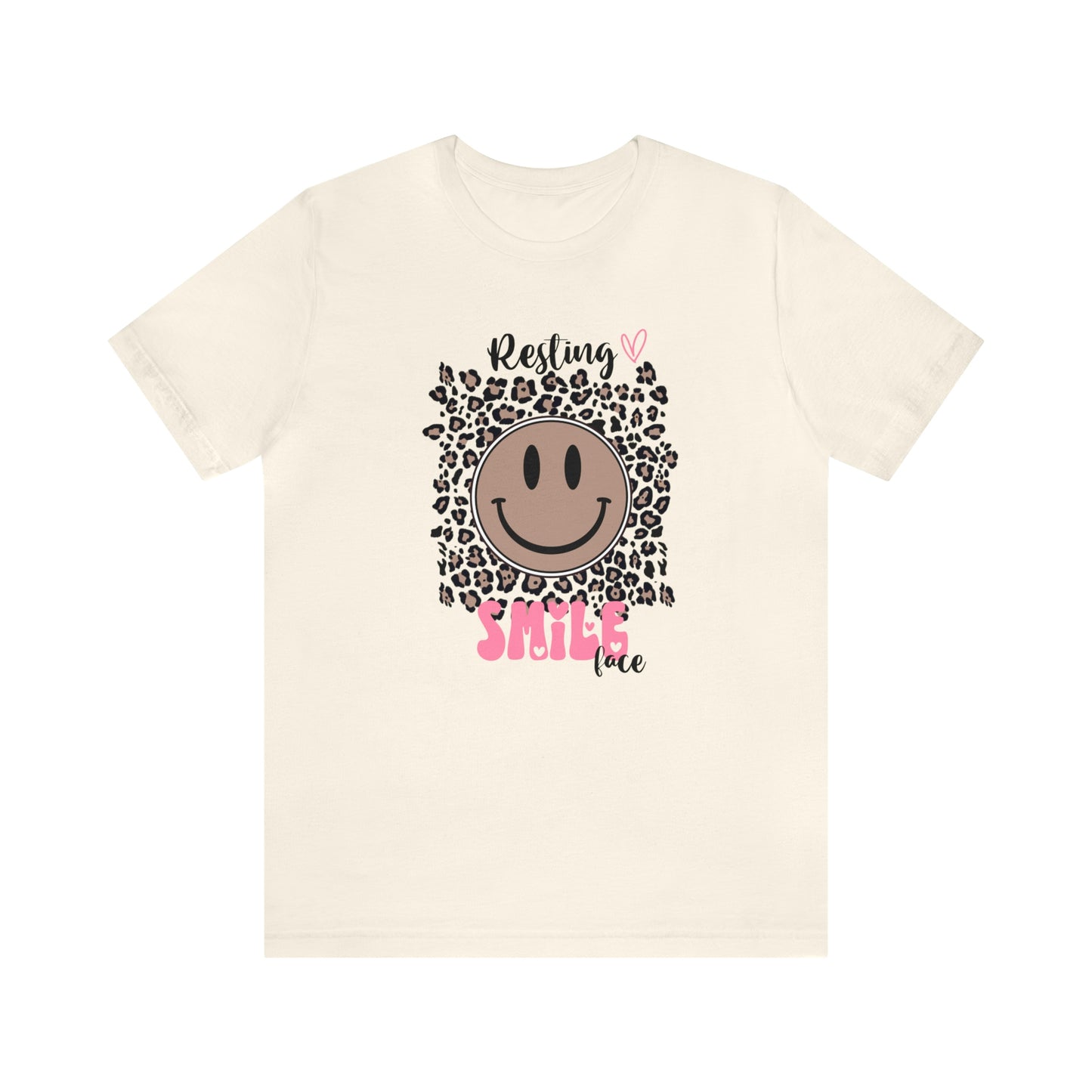 Resting Smile Face Print Jersey Short Sleeve Tee