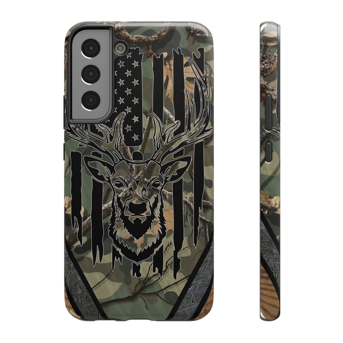American Flag Deer Print Impact-Resistant Cases