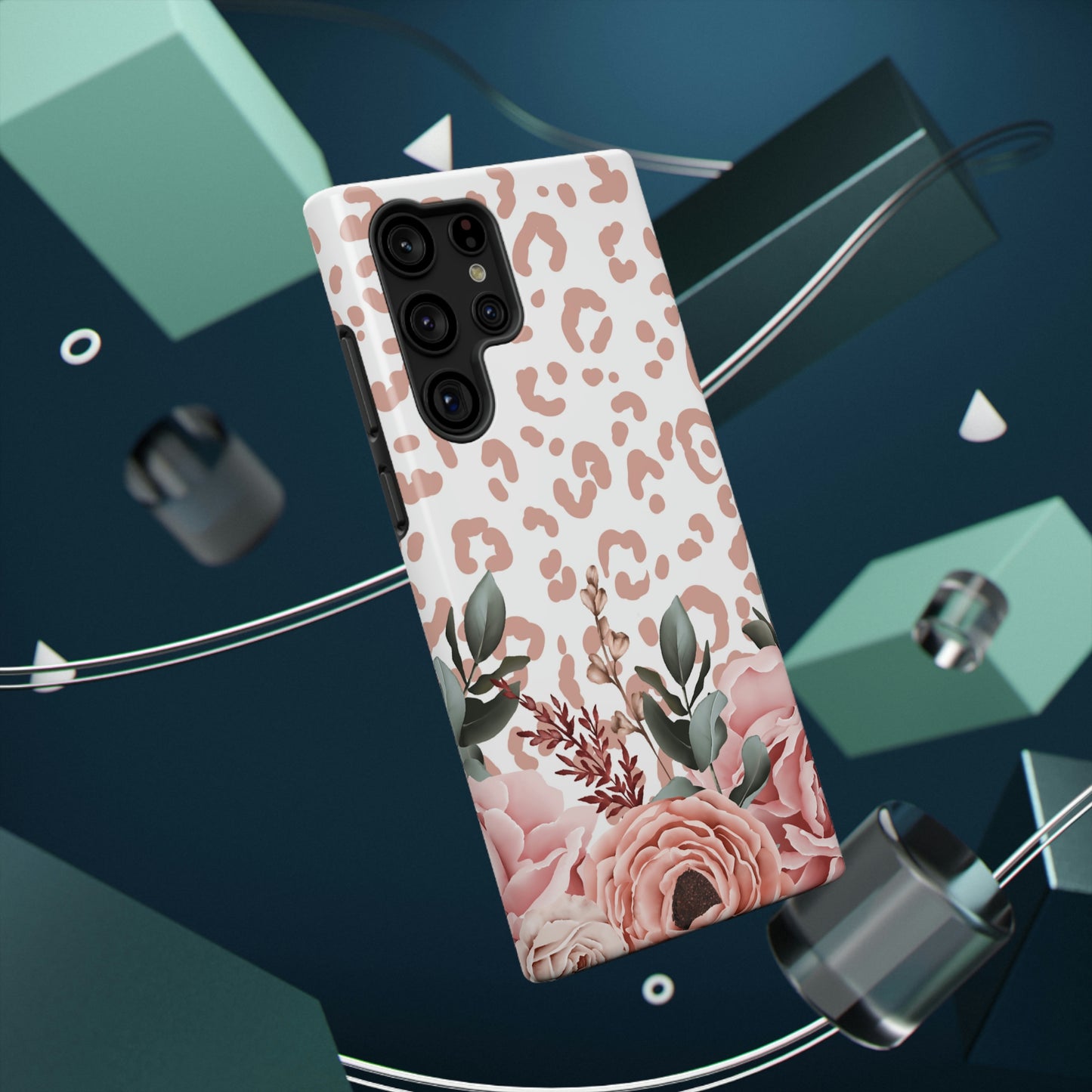 Rose Leopard Print Impact-Resistant Cases