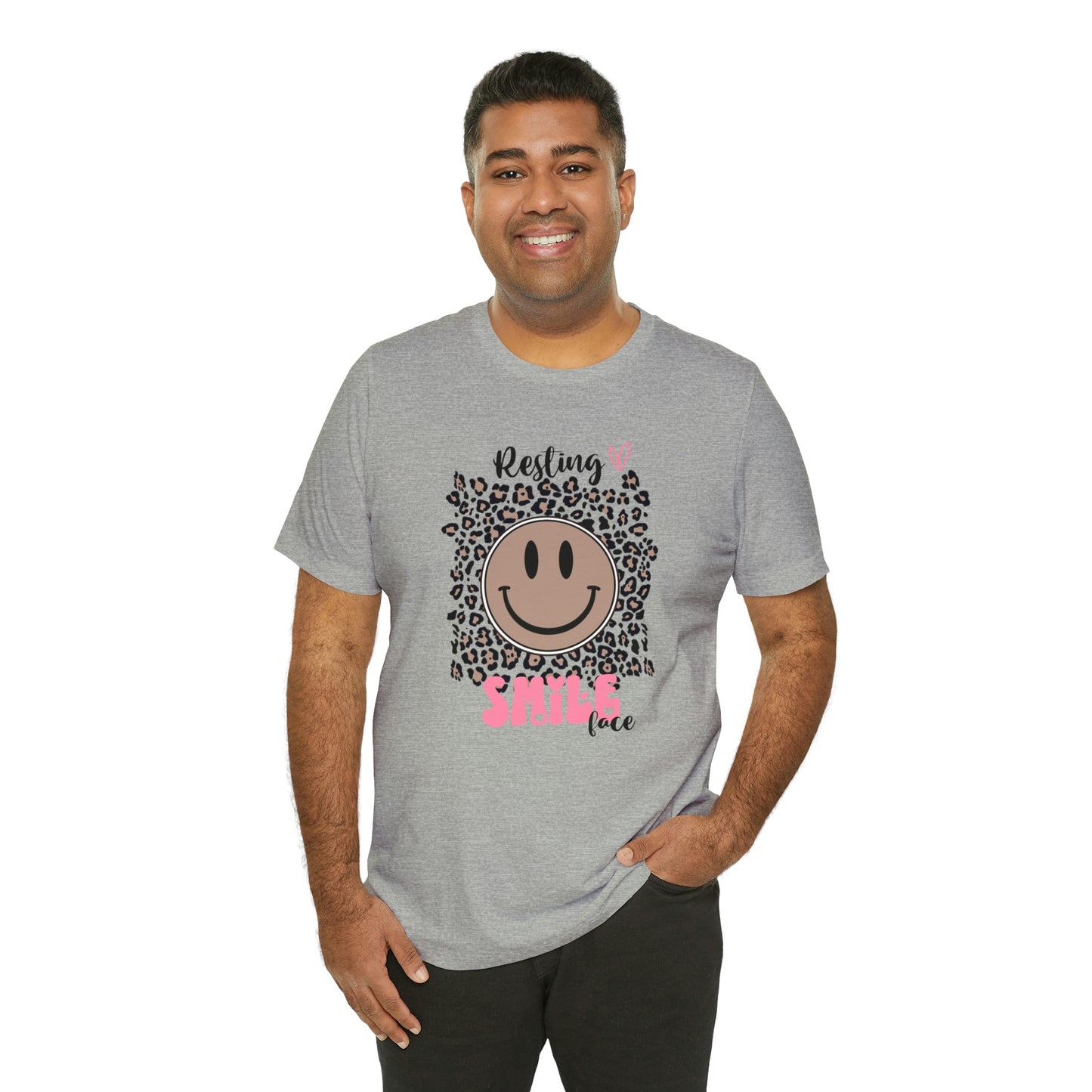 Resting Smile Face Print Jersey Short Sleeve Tee