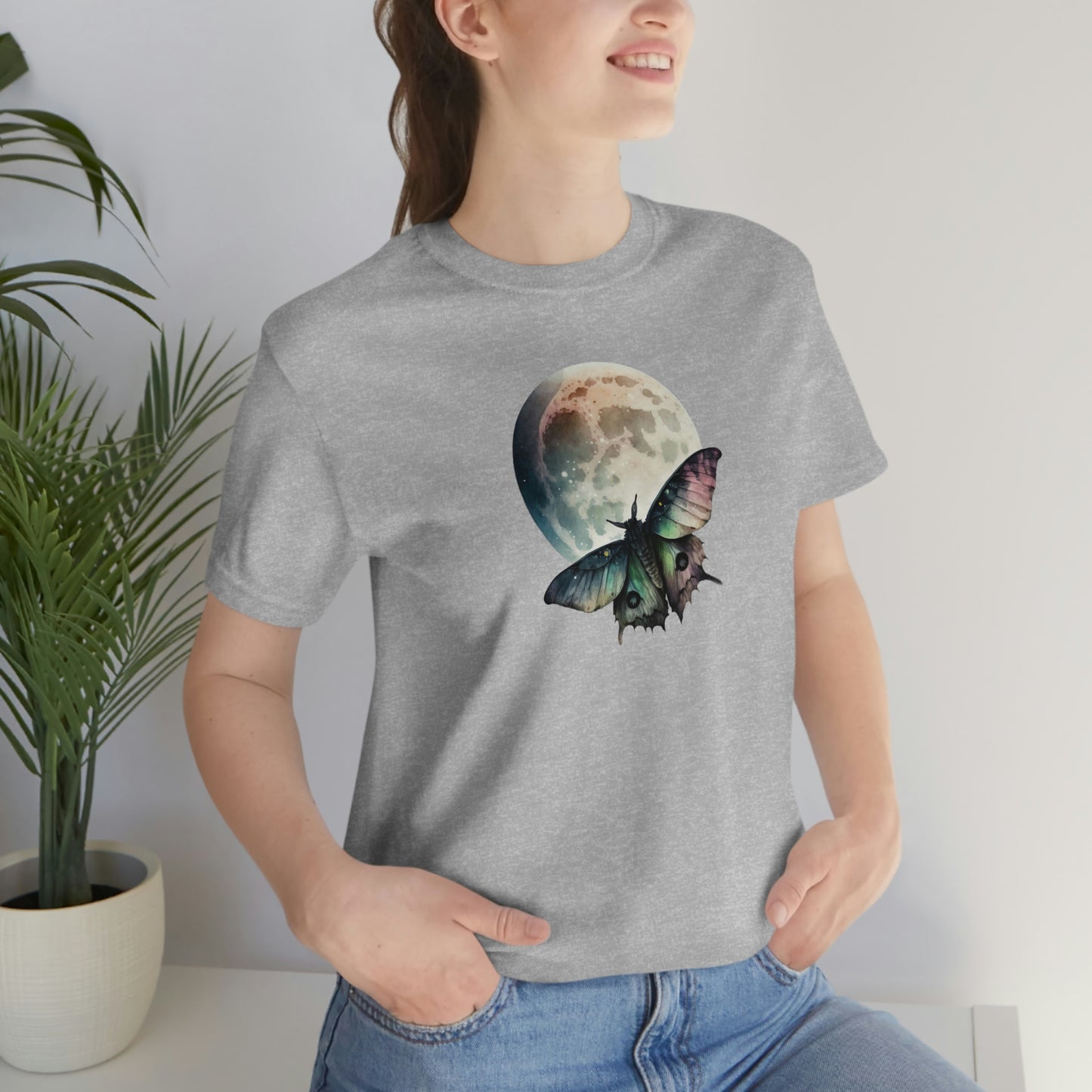 Lunar Moth Print Jersey Short Sleeve Tee