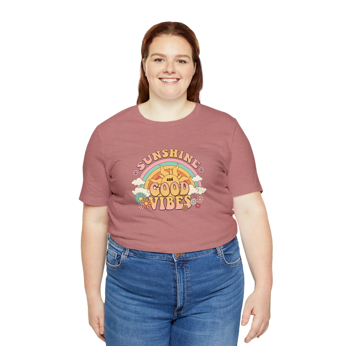 Sunshine and Good Vibe's Print, Jersey Short Sleeve Tee