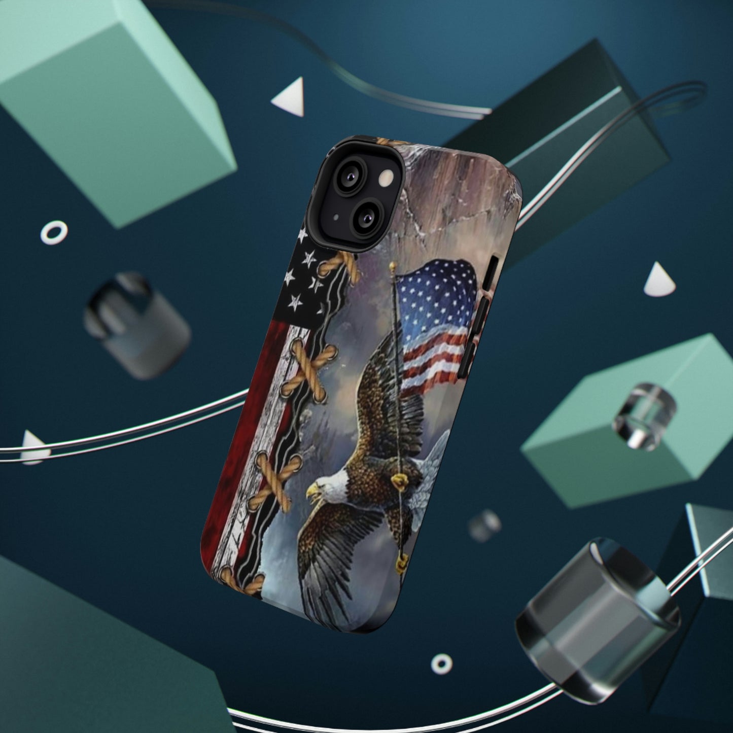 American Flag Eagle Print Impact-Resistant Cases