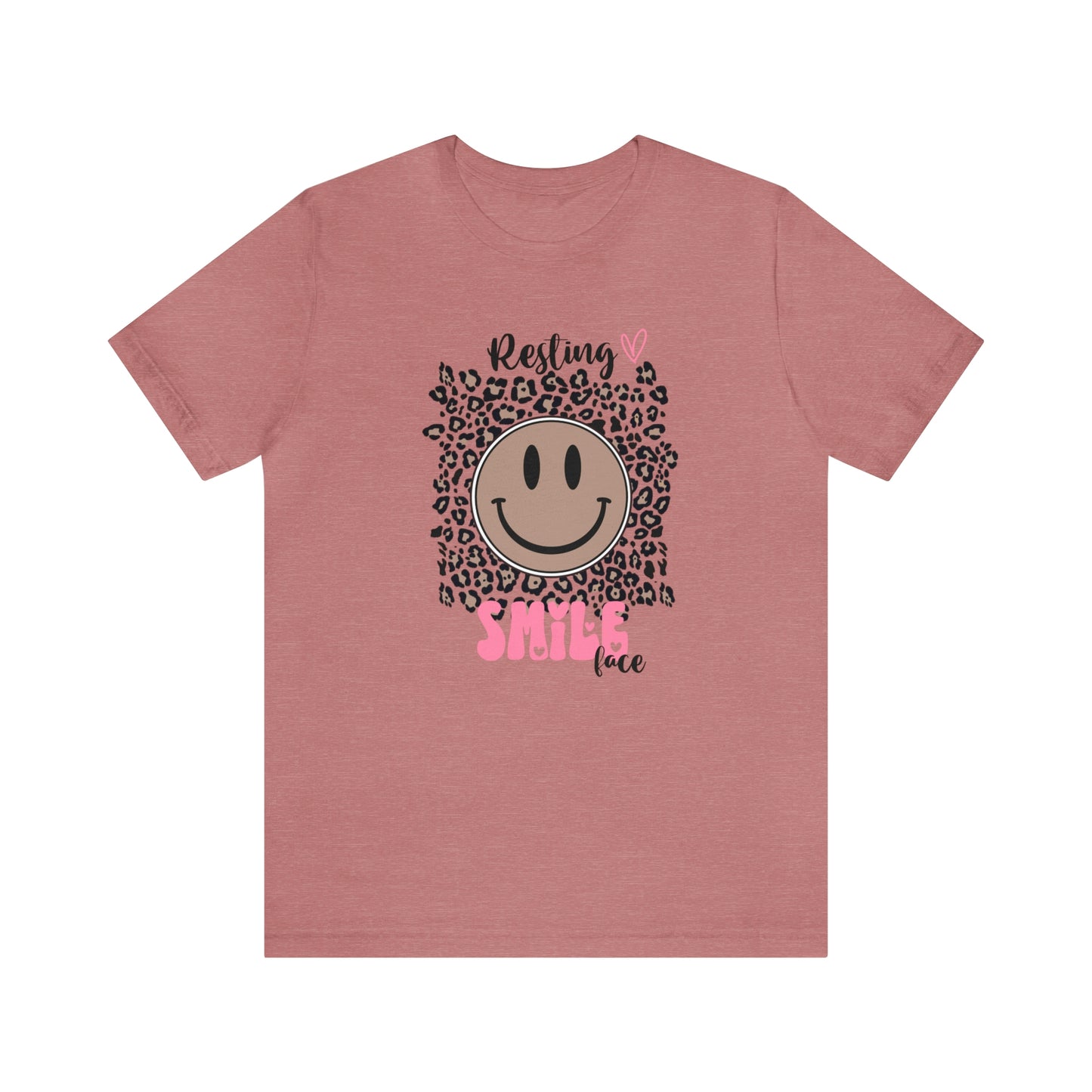 Resting Smile Face Print Jersey Short Sleeve Tee