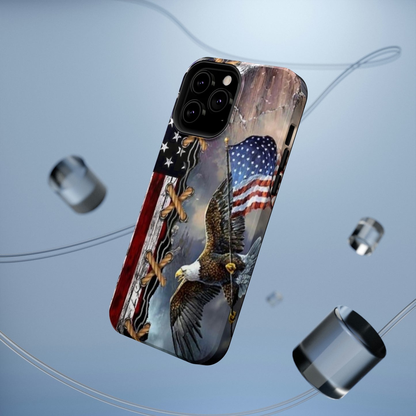 American Flag Eagle Print Impact-Resistant Cases