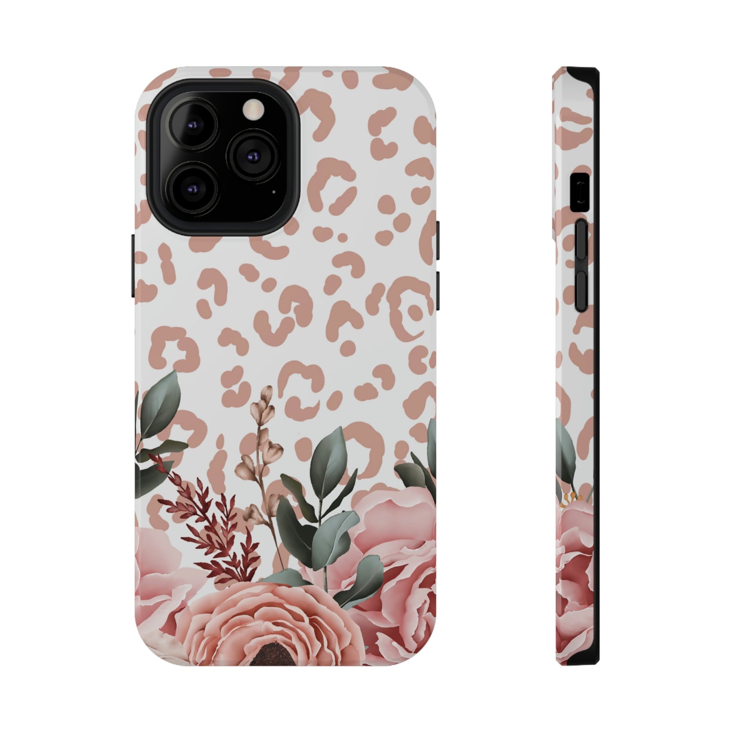 Rose Leopard Print Impact-Resistant Cases