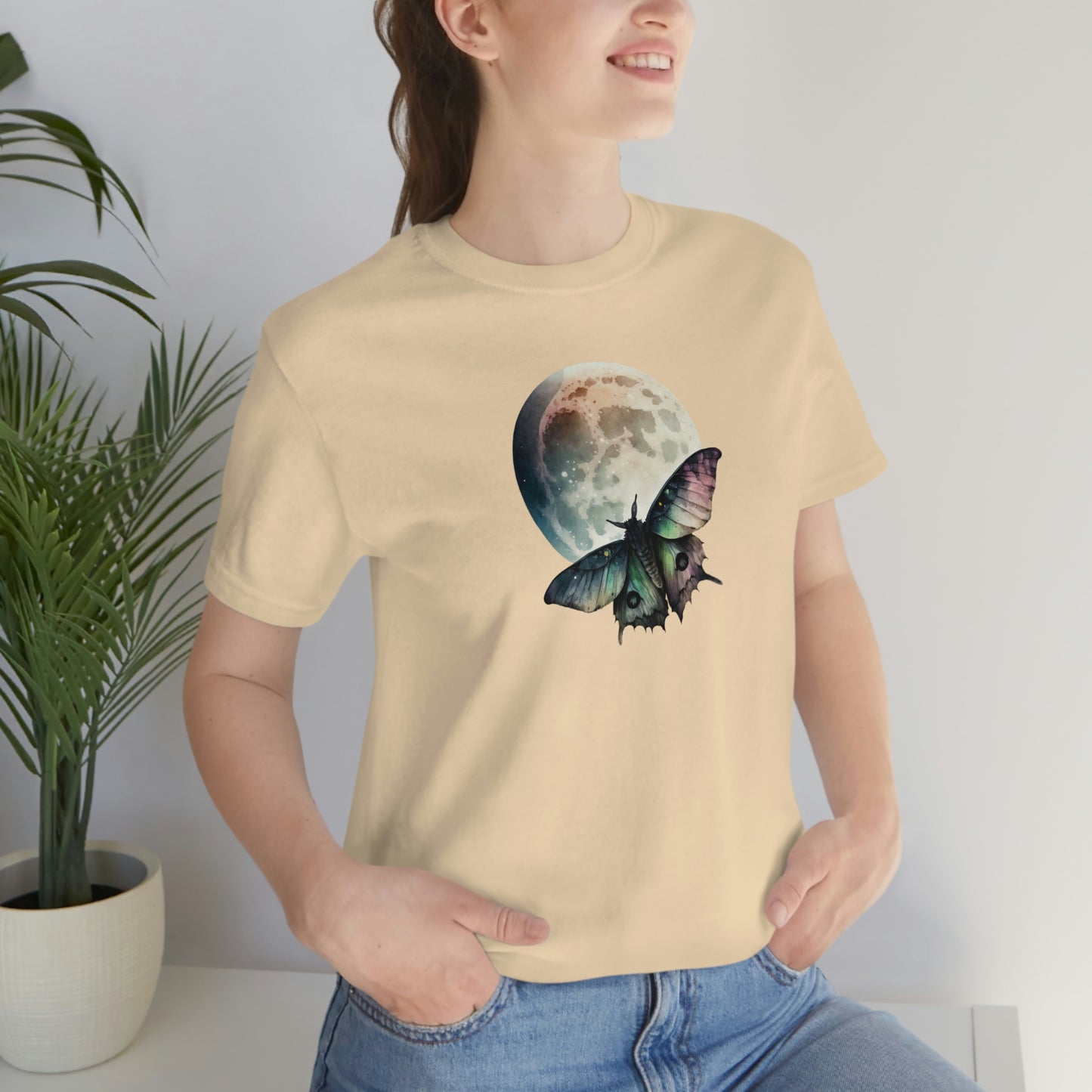 Lunar Moth Print Jersey Short Sleeve Tee