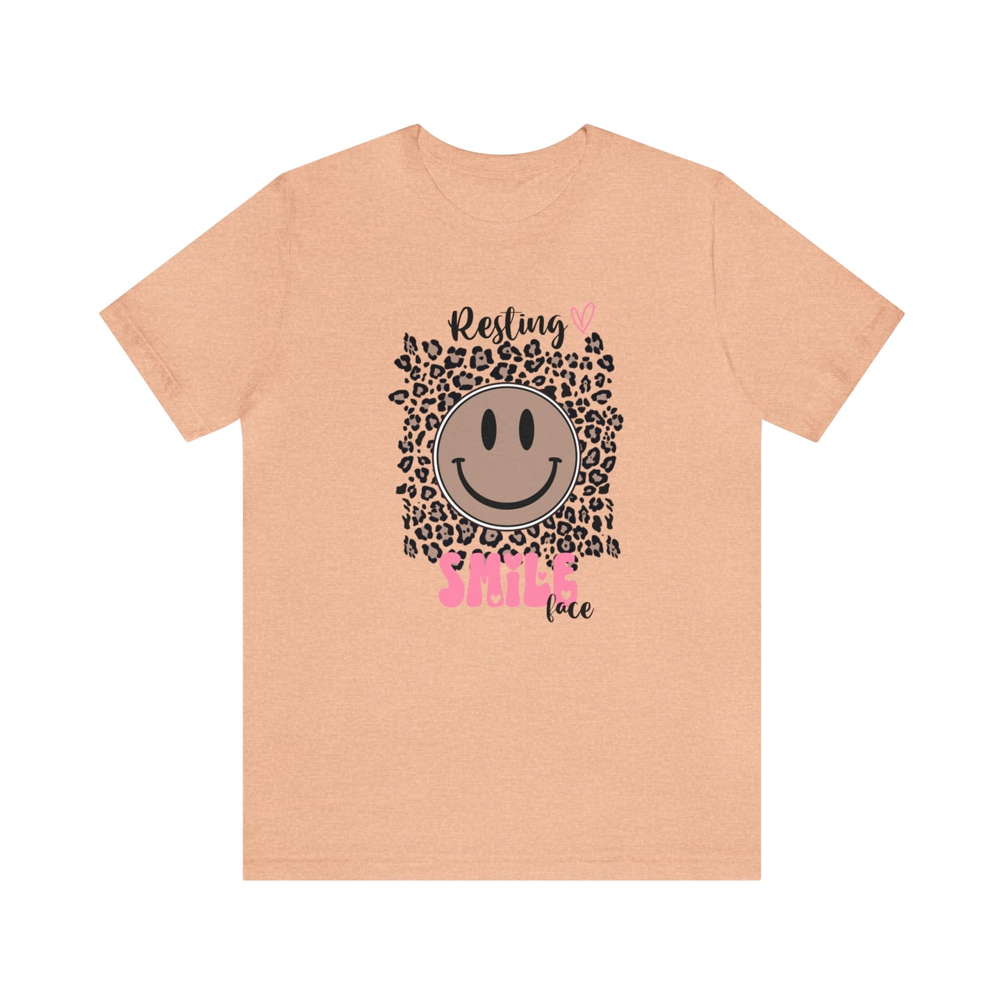 Resting Smile Face Print Jersey Short Sleeve Tee