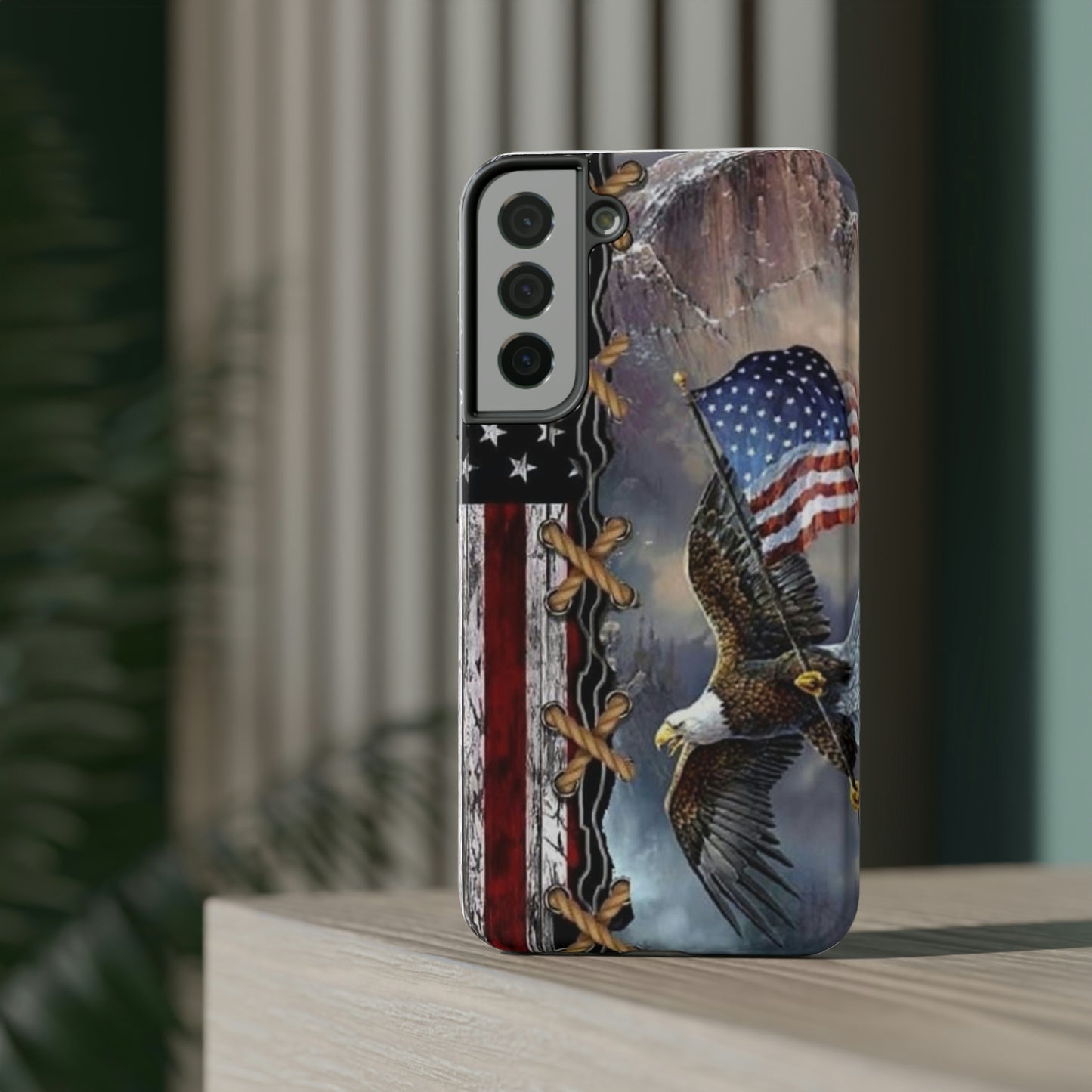 American Flag Eagle Print Impact-Resistant Cases