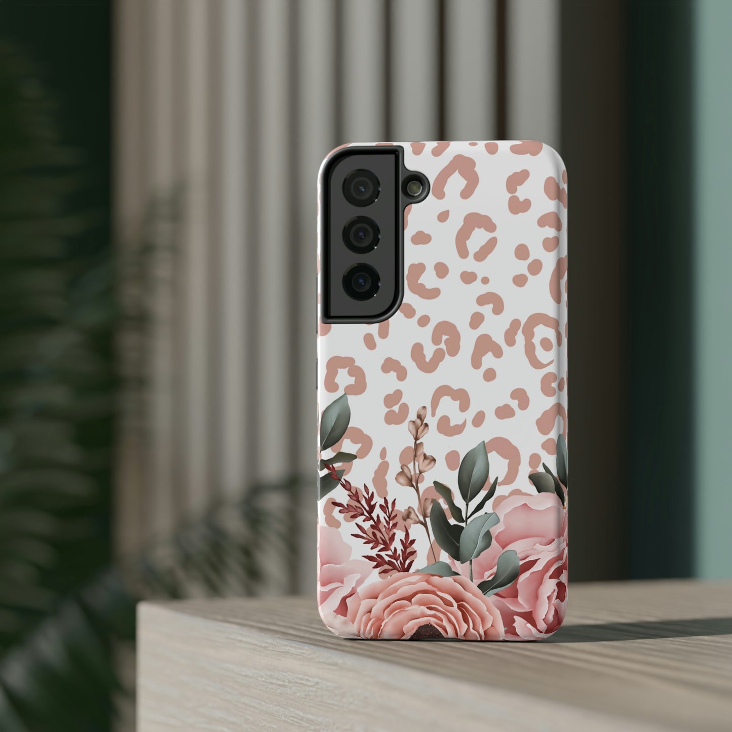 Rose Leopard Print Impact-Resistant Cases