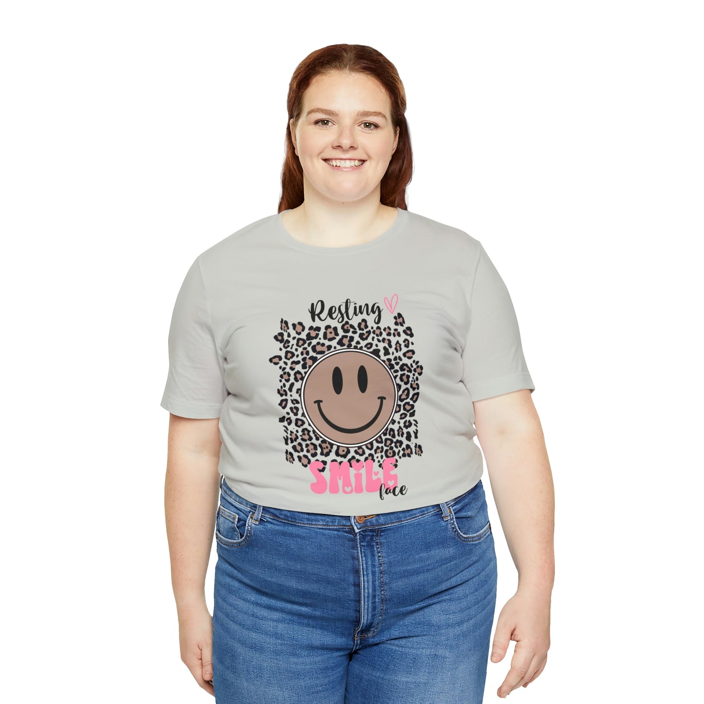 Resting Smile Face Print Jersey Short Sleeve Tee