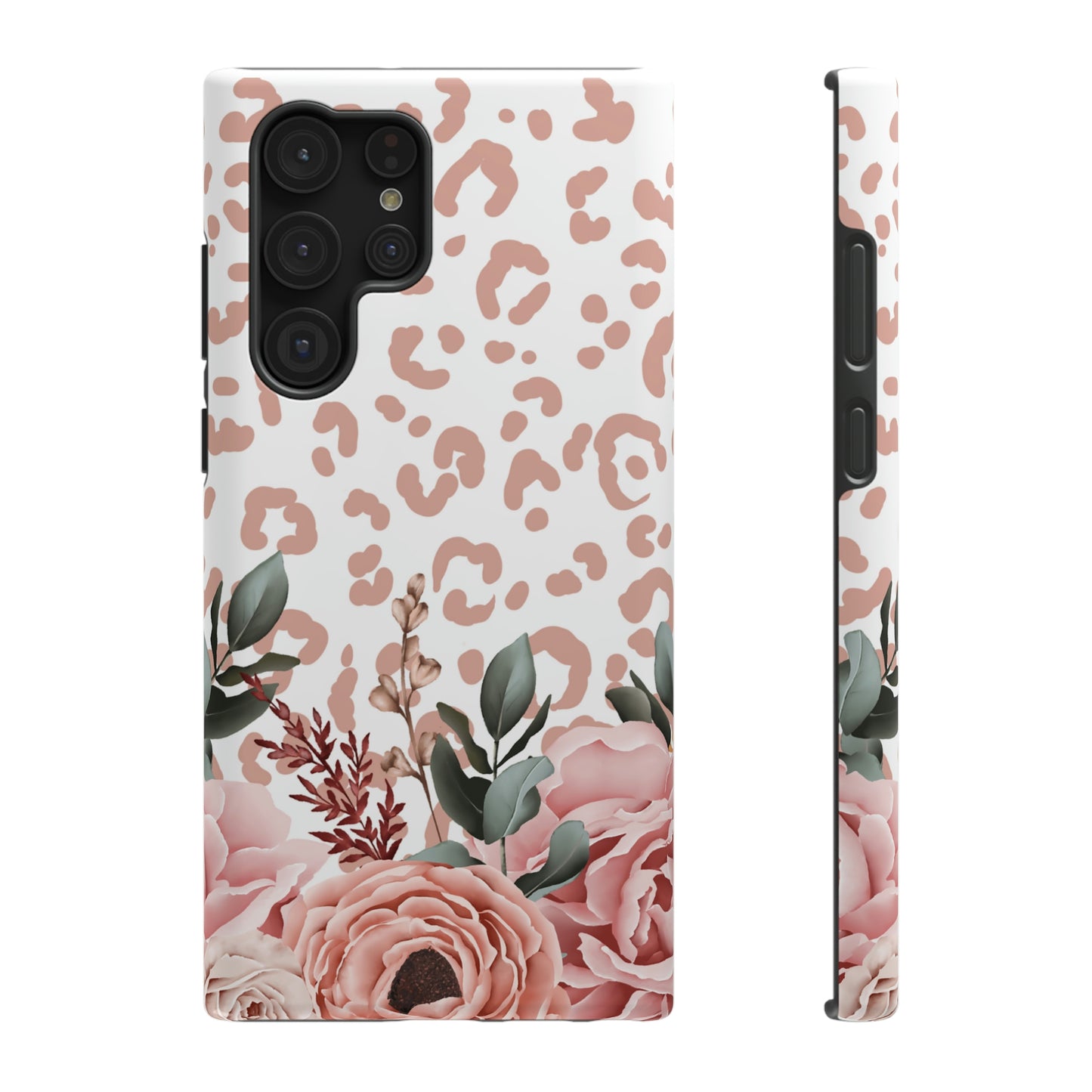 Rose Leopard Print Impact-Resistant Cases