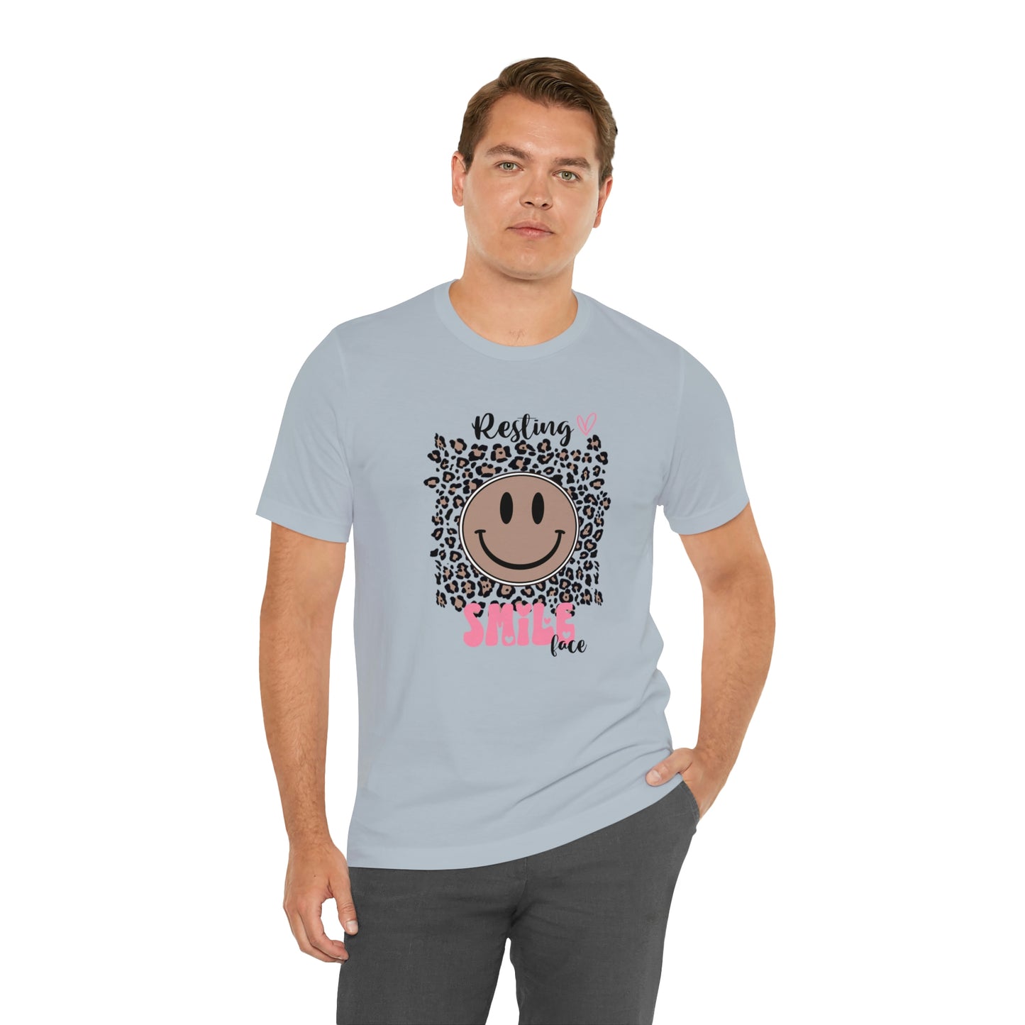 Resting Smile Face Print Jersey Short Sleeve Tee